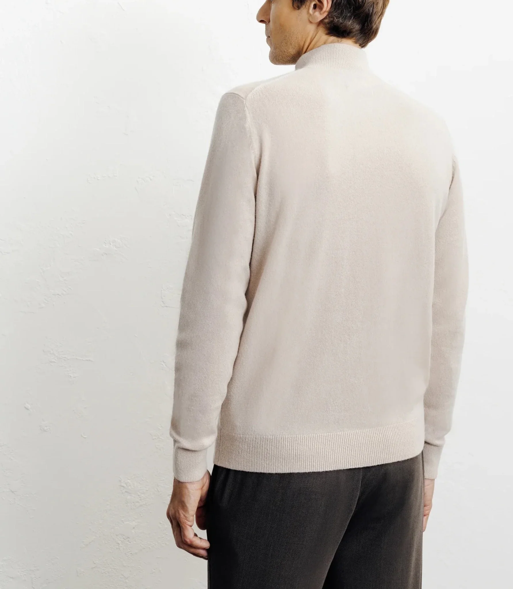Pull col montant 100% cachemire beige - Image 4