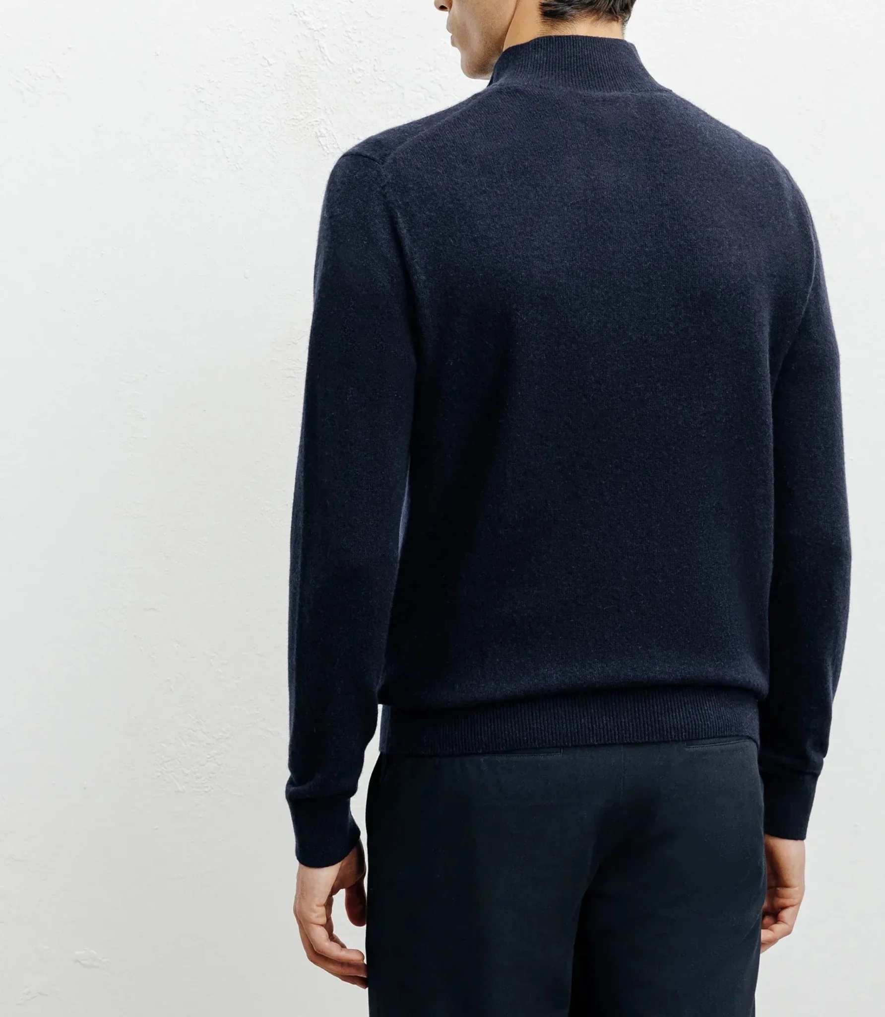 Pull col montant 100% cachemire marine - Image 4