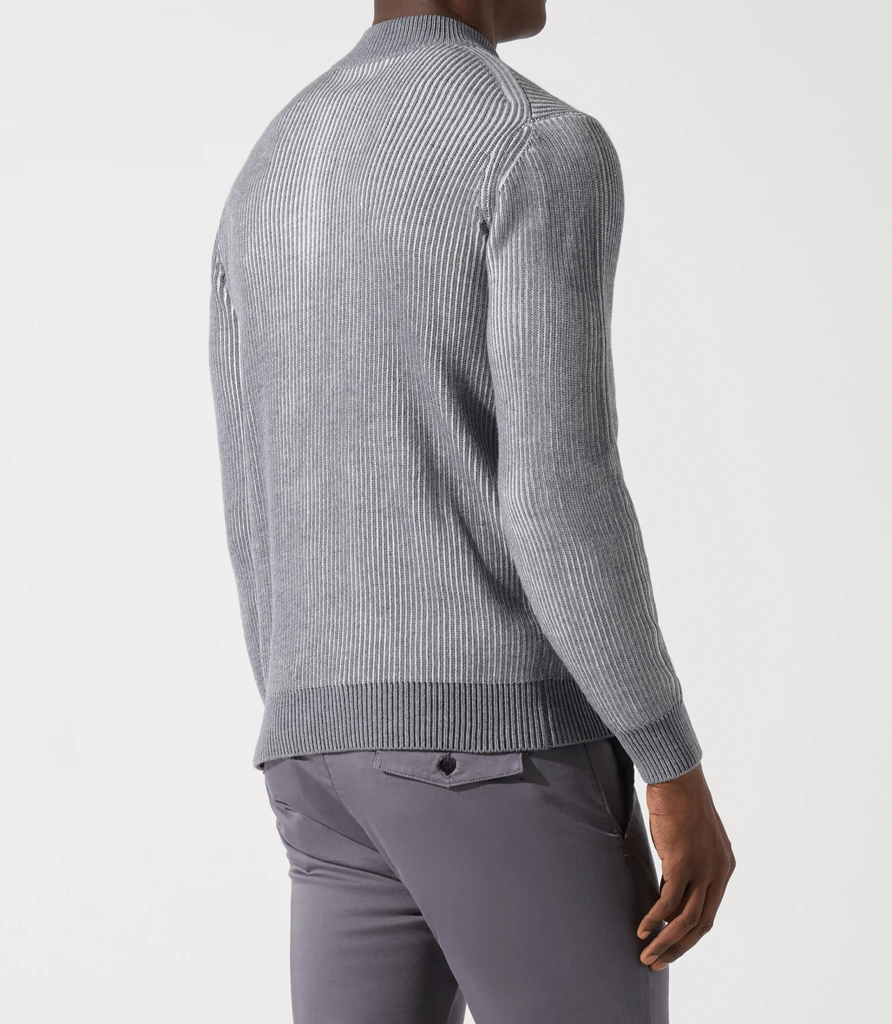 Pull col zippé camionneur gris - Image 3