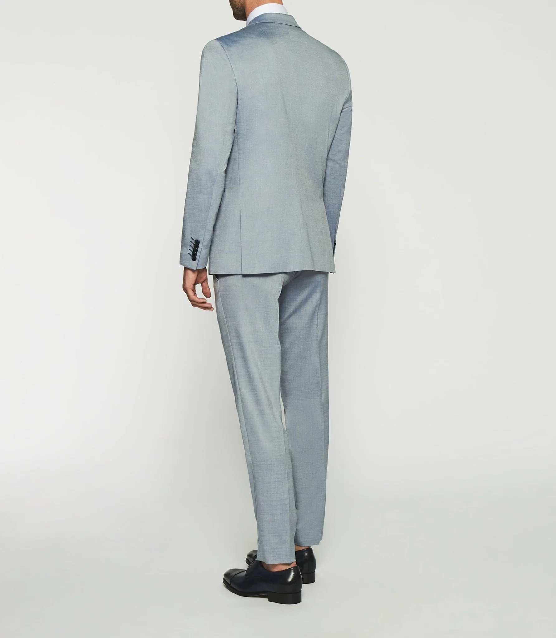 Costume 2 boutons en laine bleu FAKI - Image 5