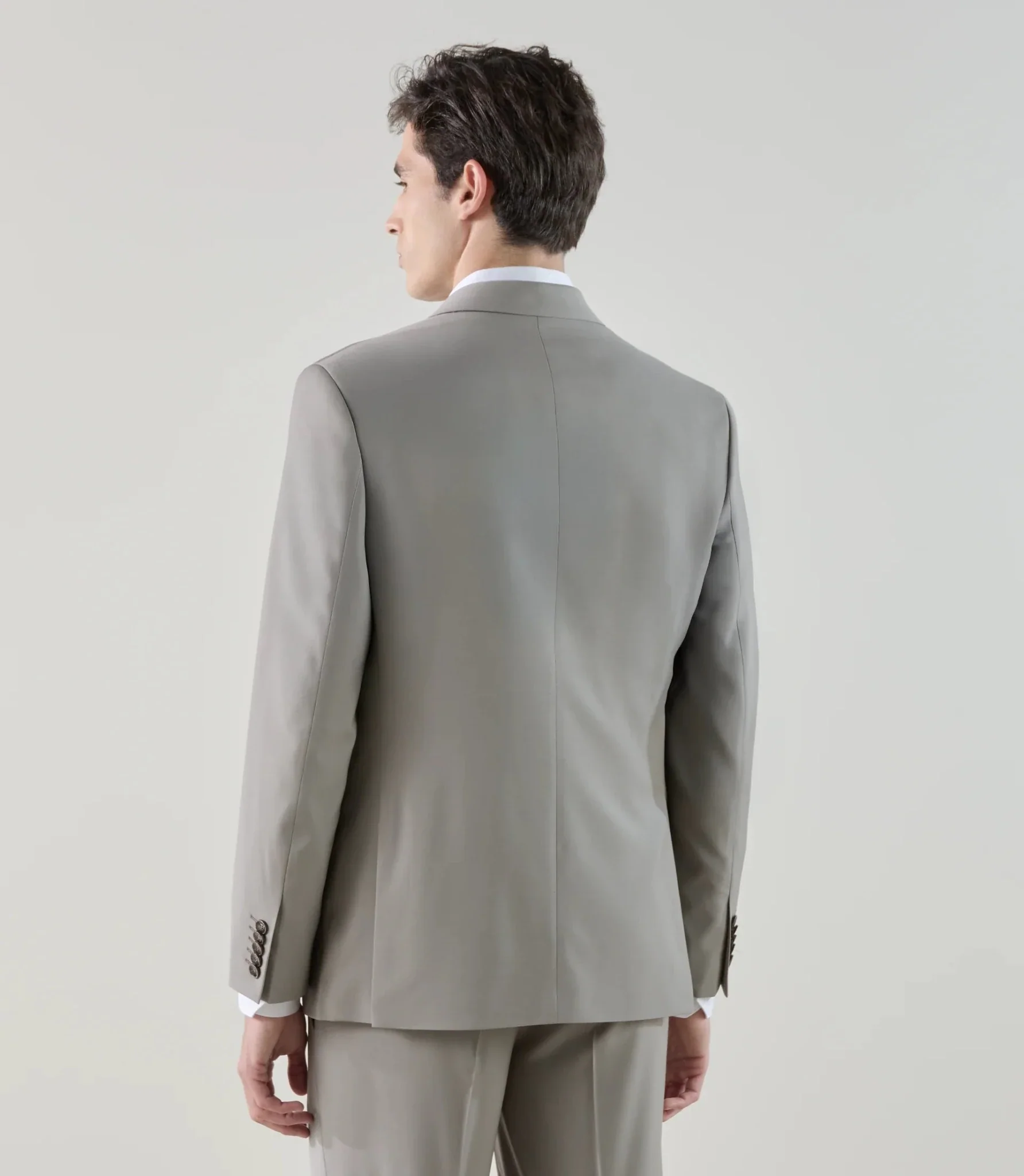 Costume 2 boutons en laine majoritaire taupe - Image 4