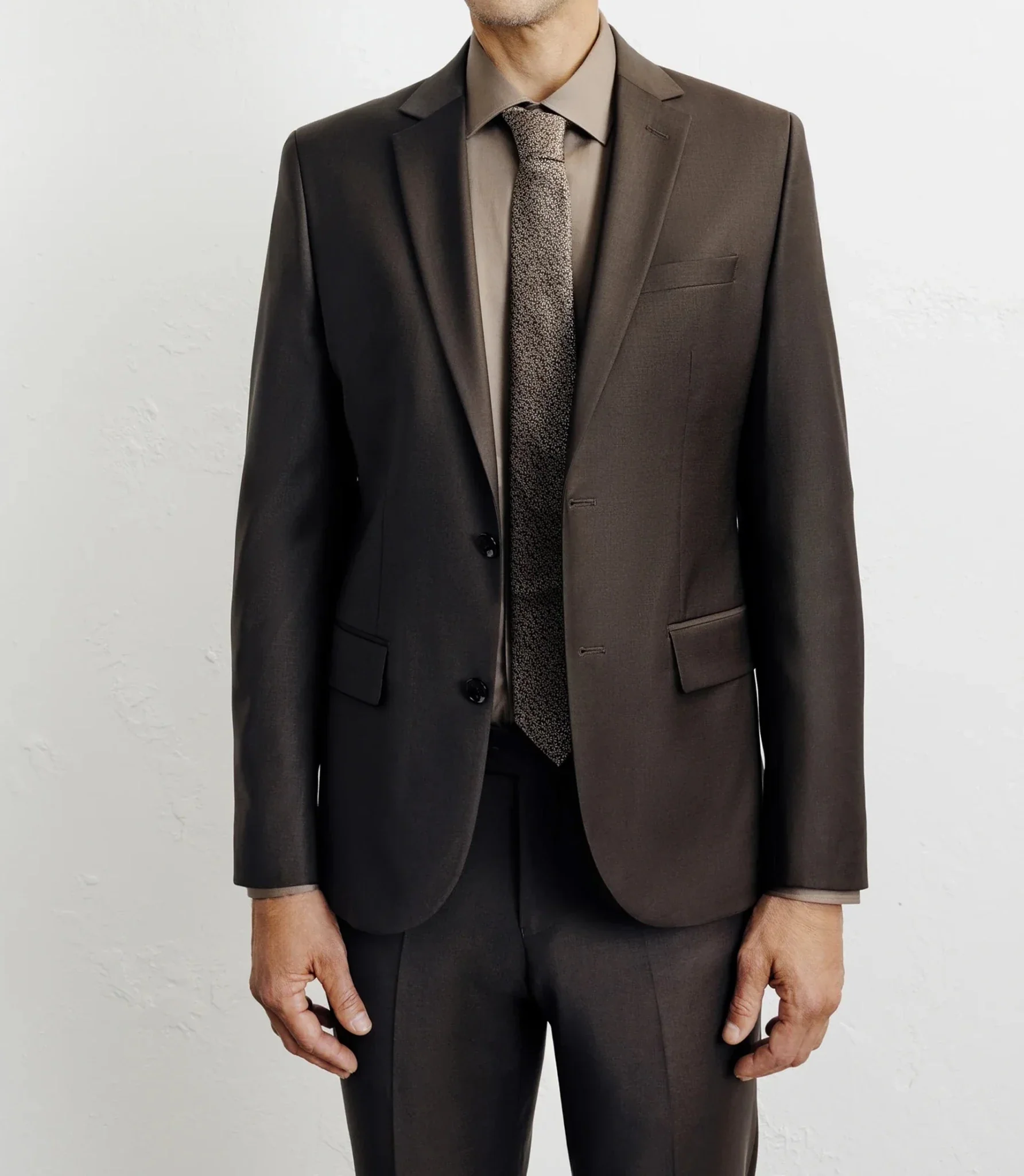 Costume 2 boutons laine majoritaire marron