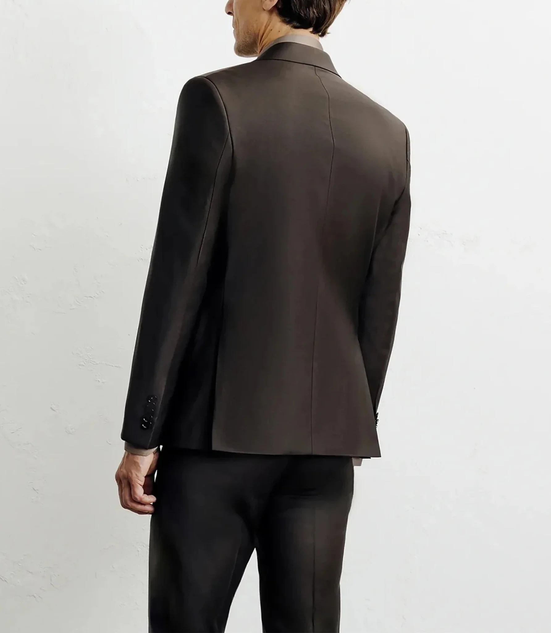 Costume 2 boutons laine majoritaire marron - Image 4