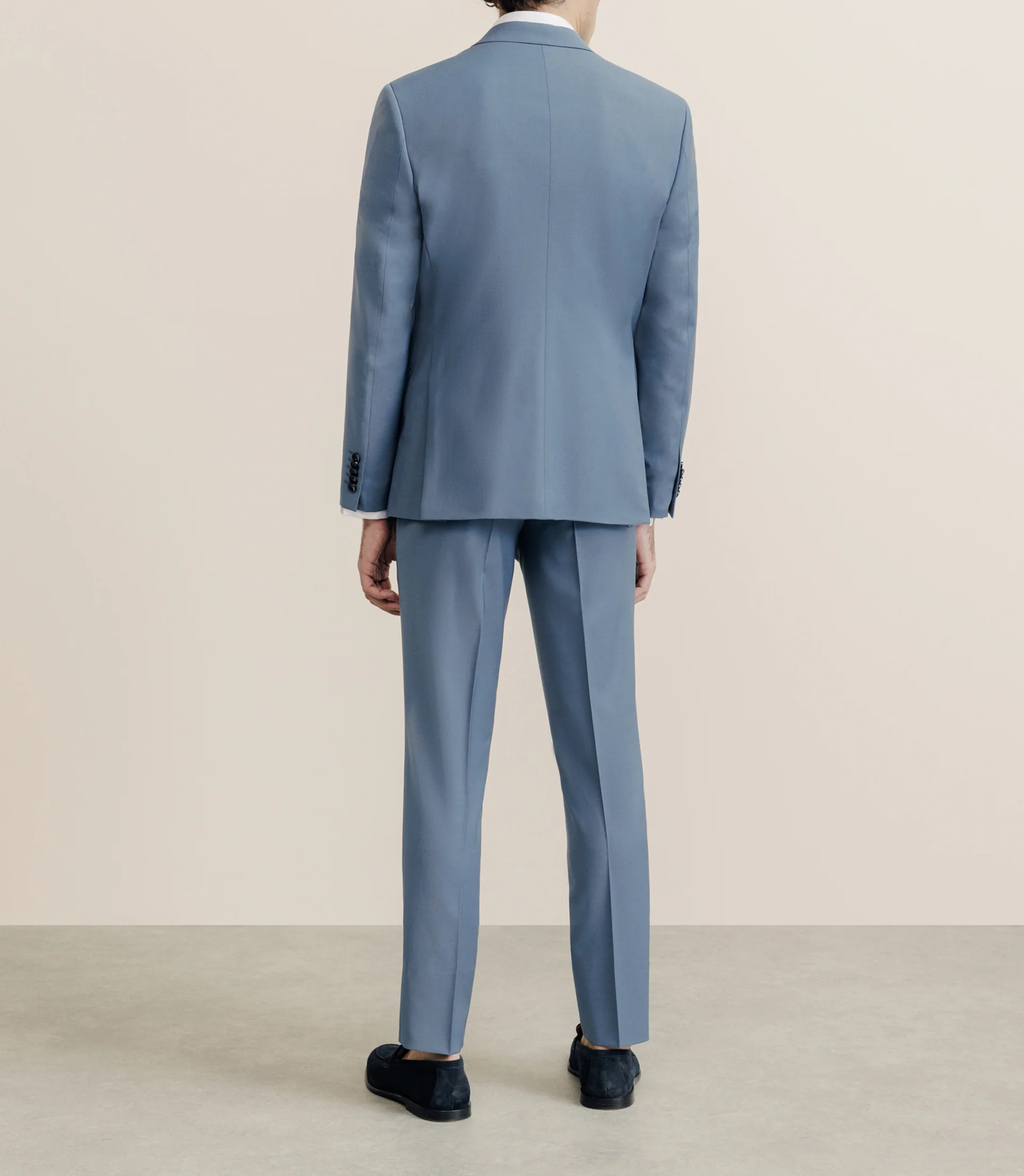 Costume 2 boutons laine majoritaire bleu ciel - Image 4