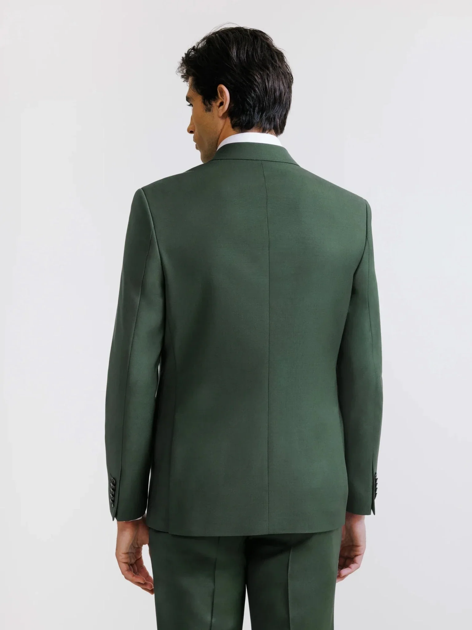 Costume 2 boutons laine majoritaire vert foncé - Image 4