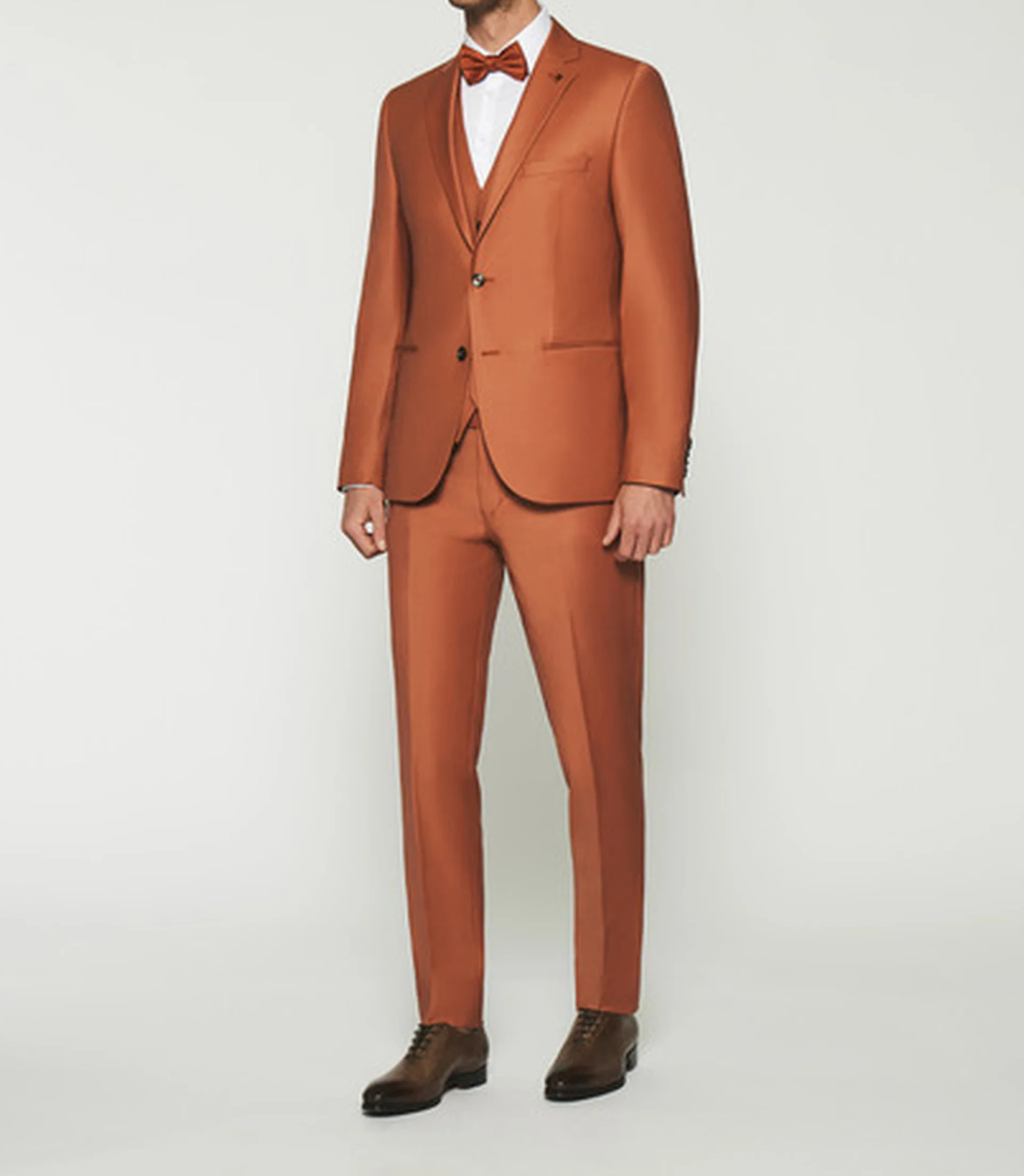 Costume 2 boutons en laine orange FAVORI - Image 5