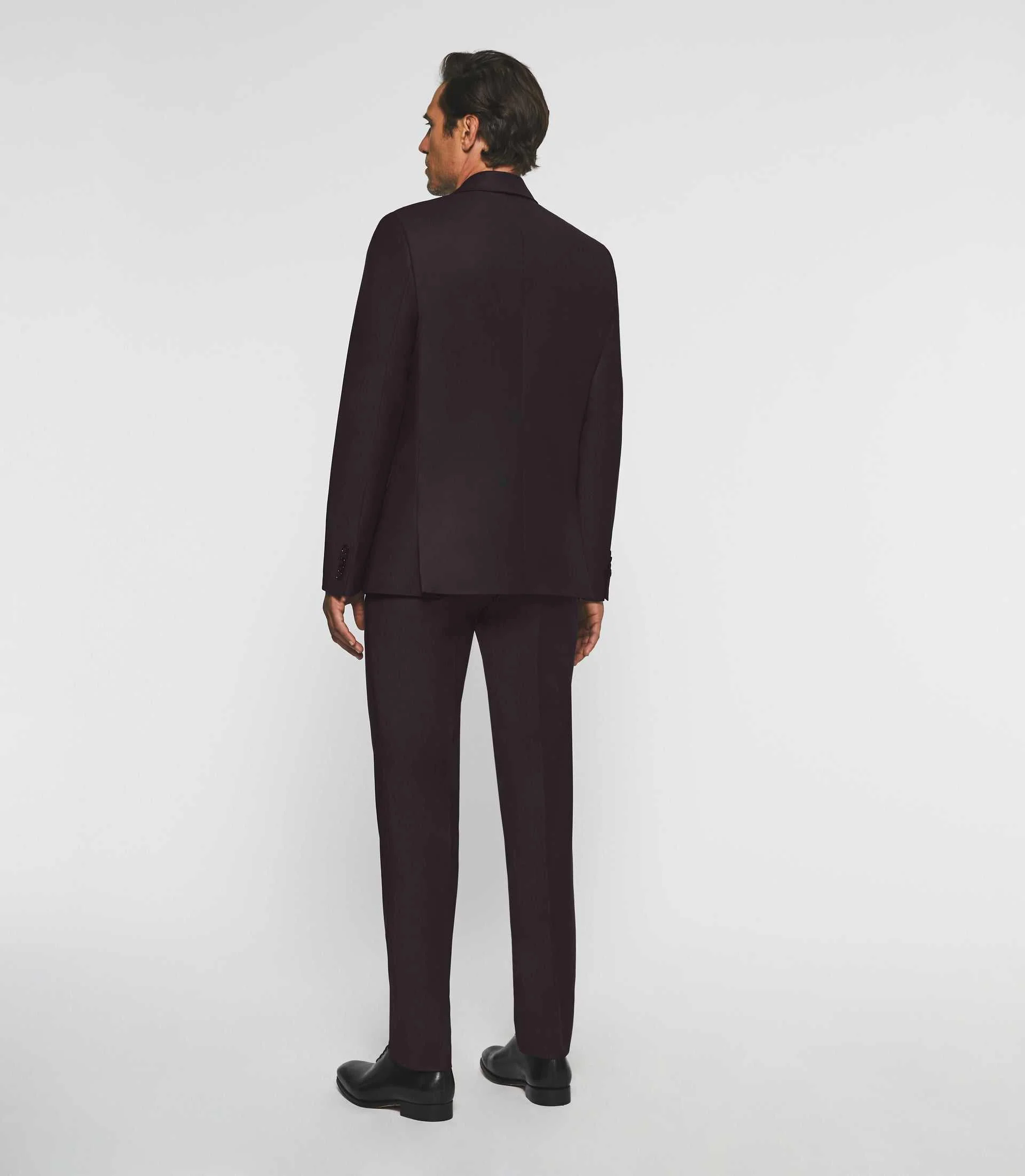 Costume 2 boutons en laine violet LIMONE - Image 3