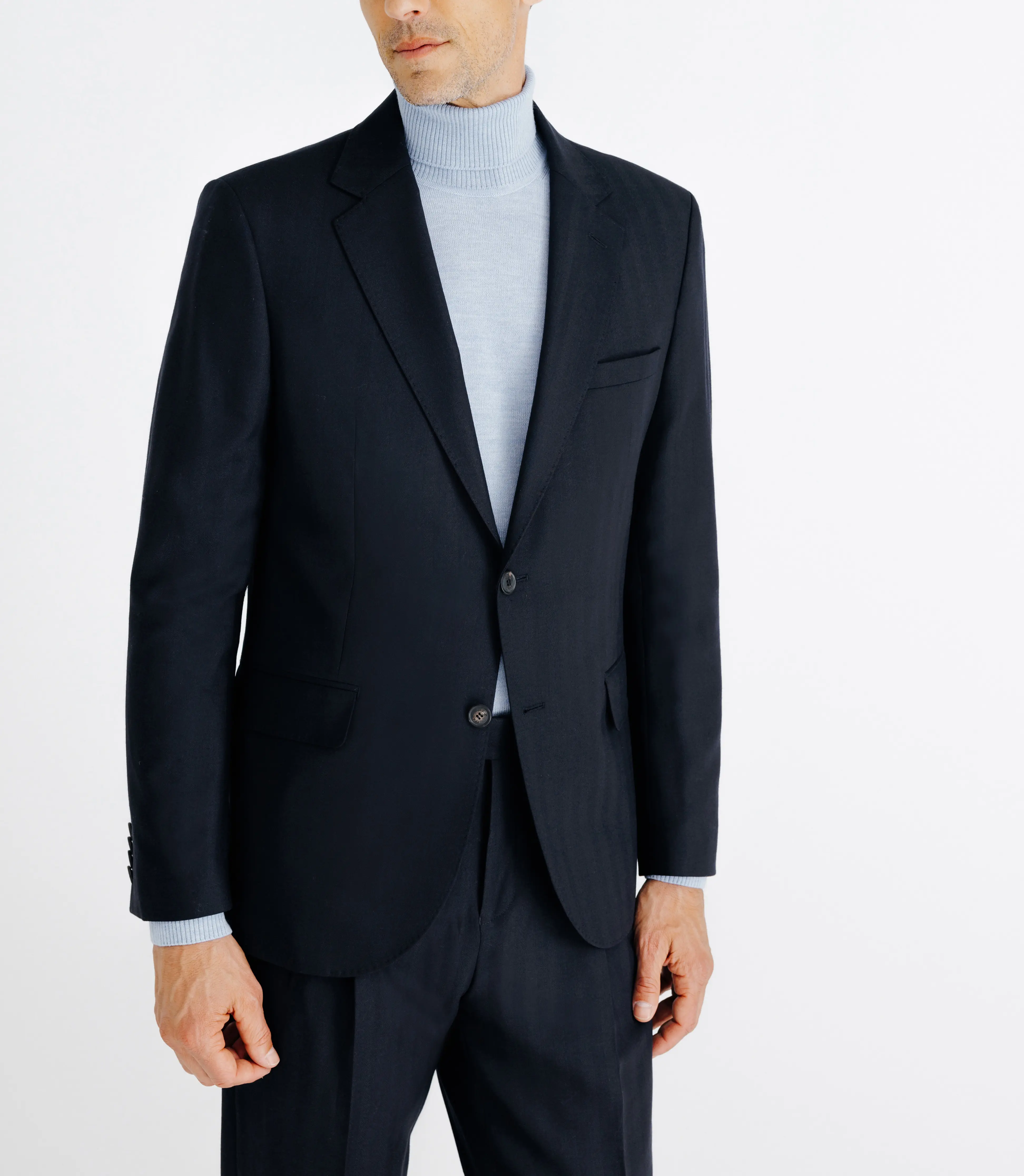 Costume en laine mélangée marine - Image 3