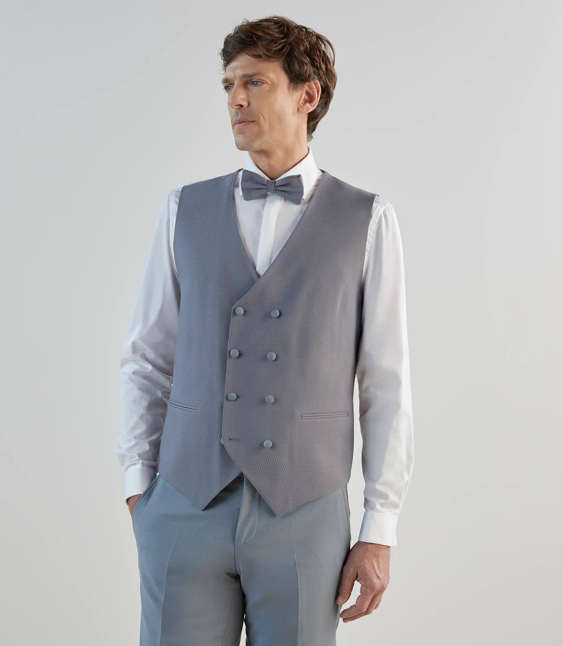 Costume 3 pièces de cérémonie bleu gris clair - Image 6