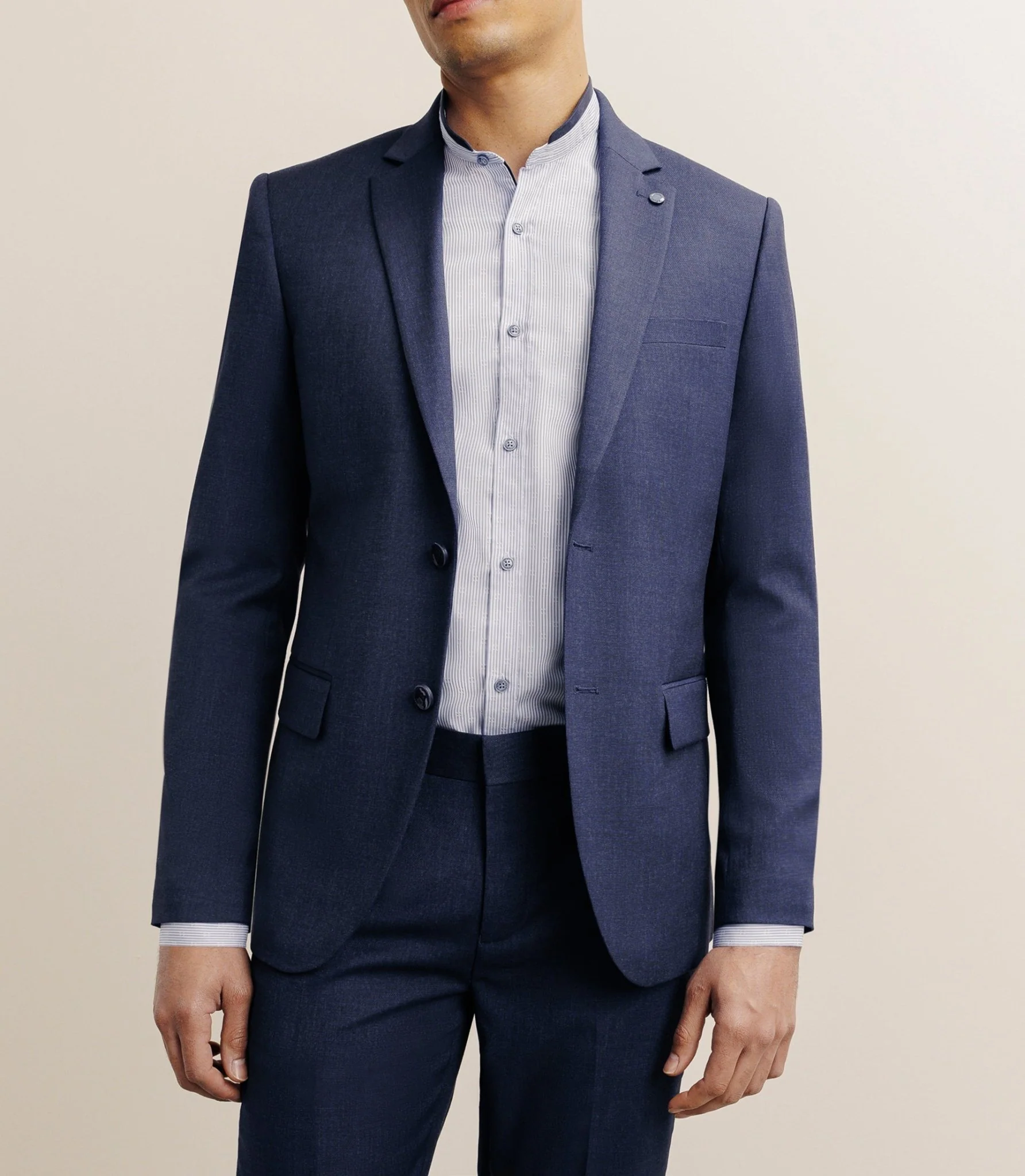 Costume avec 2 boutons bleu denim