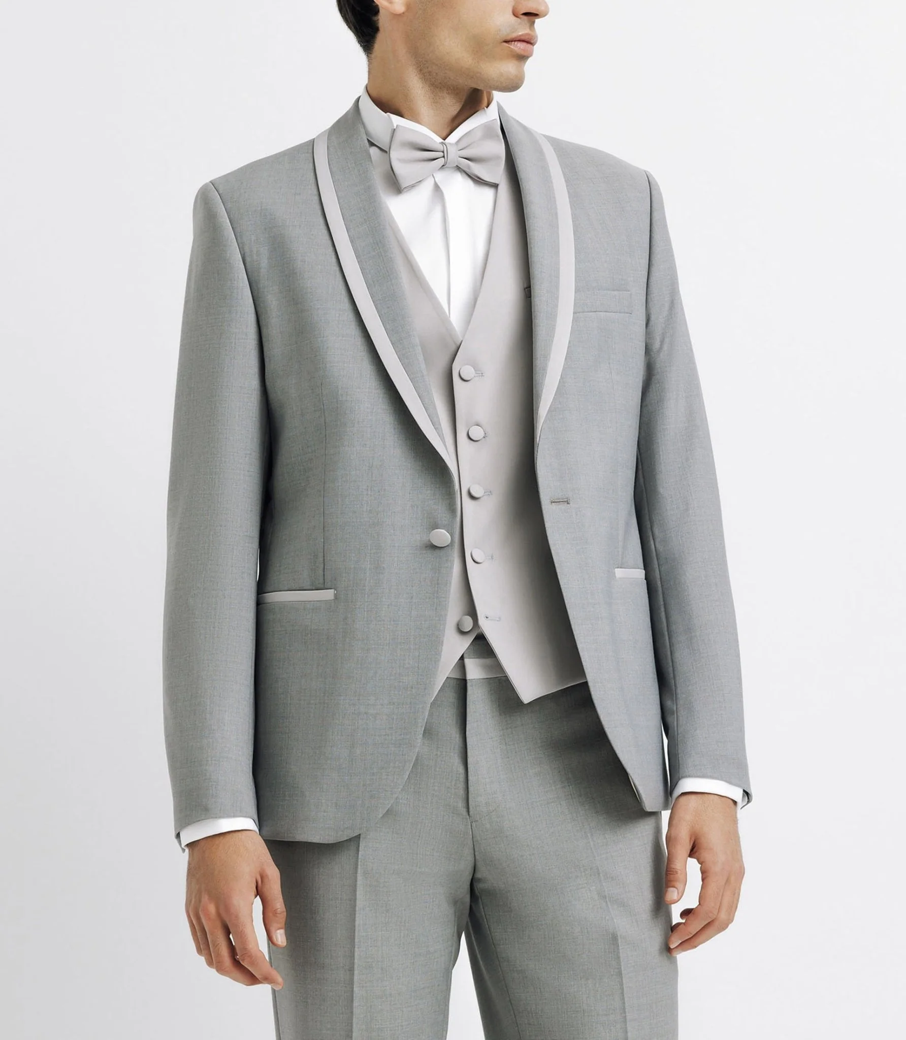 Costume de cérémonie gris clair - Image 5