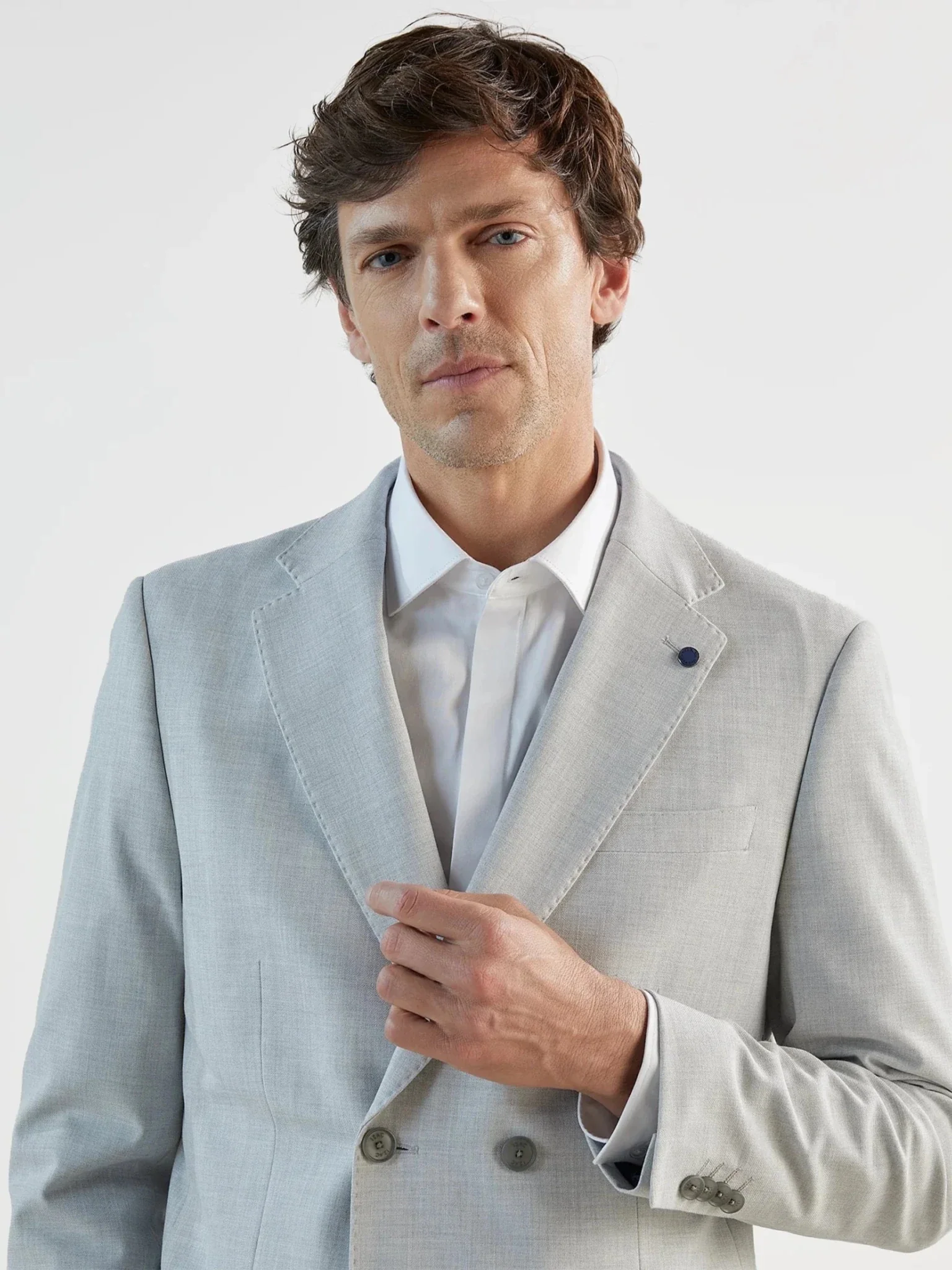 Costume croisé gris clair - Image 4