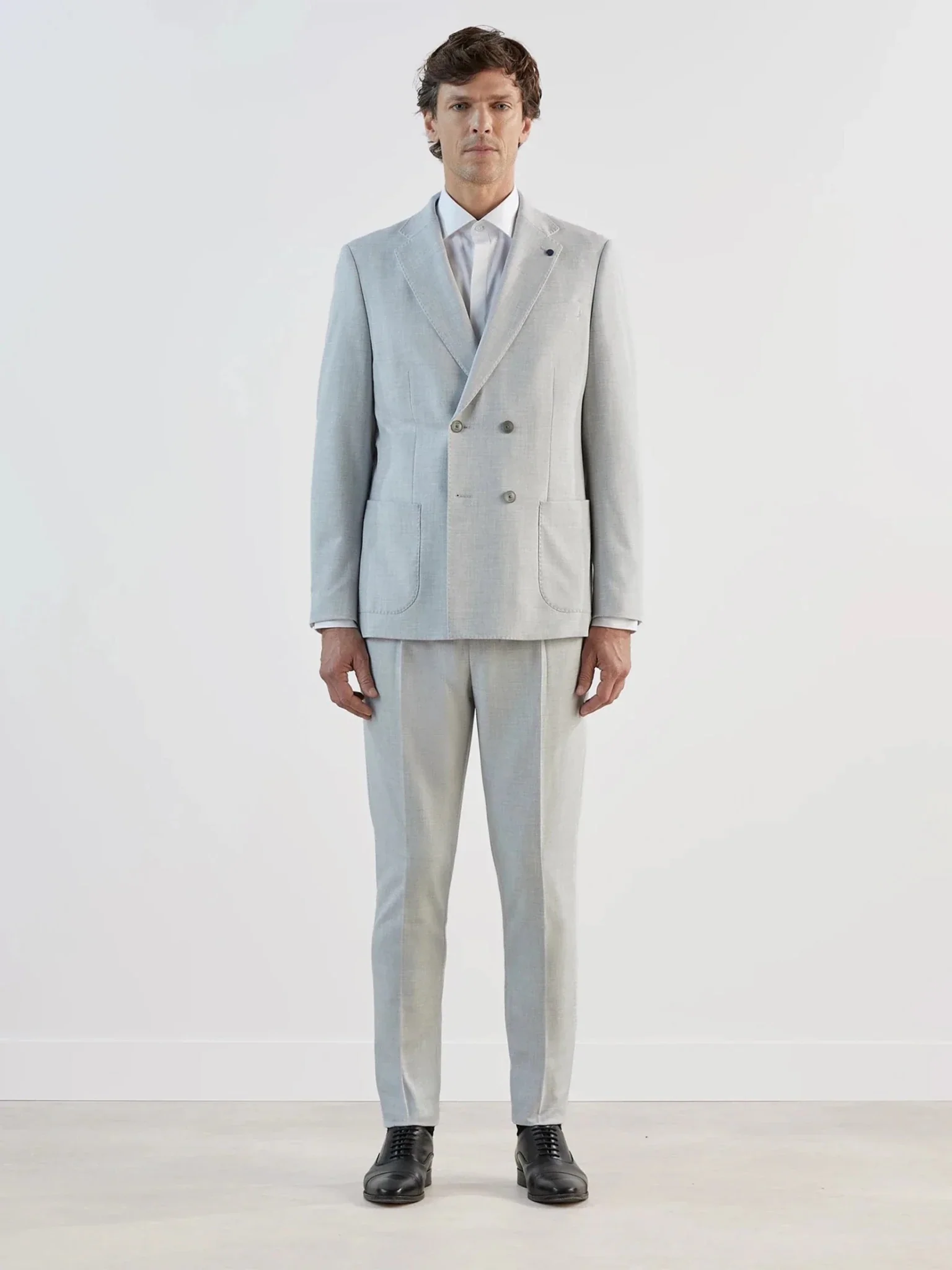 Costume croisé gris clair - Image 5