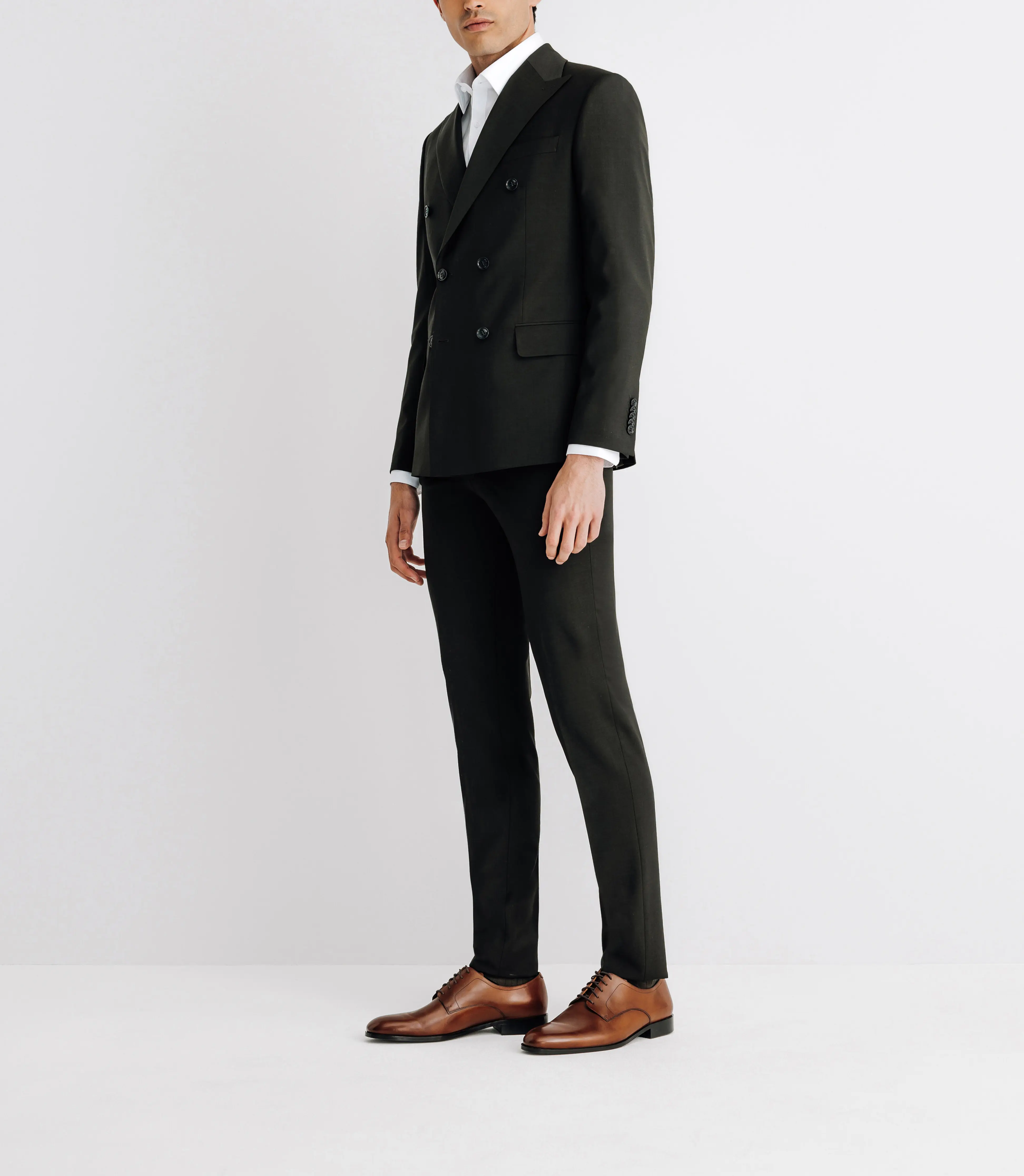 Costume croisé kaki