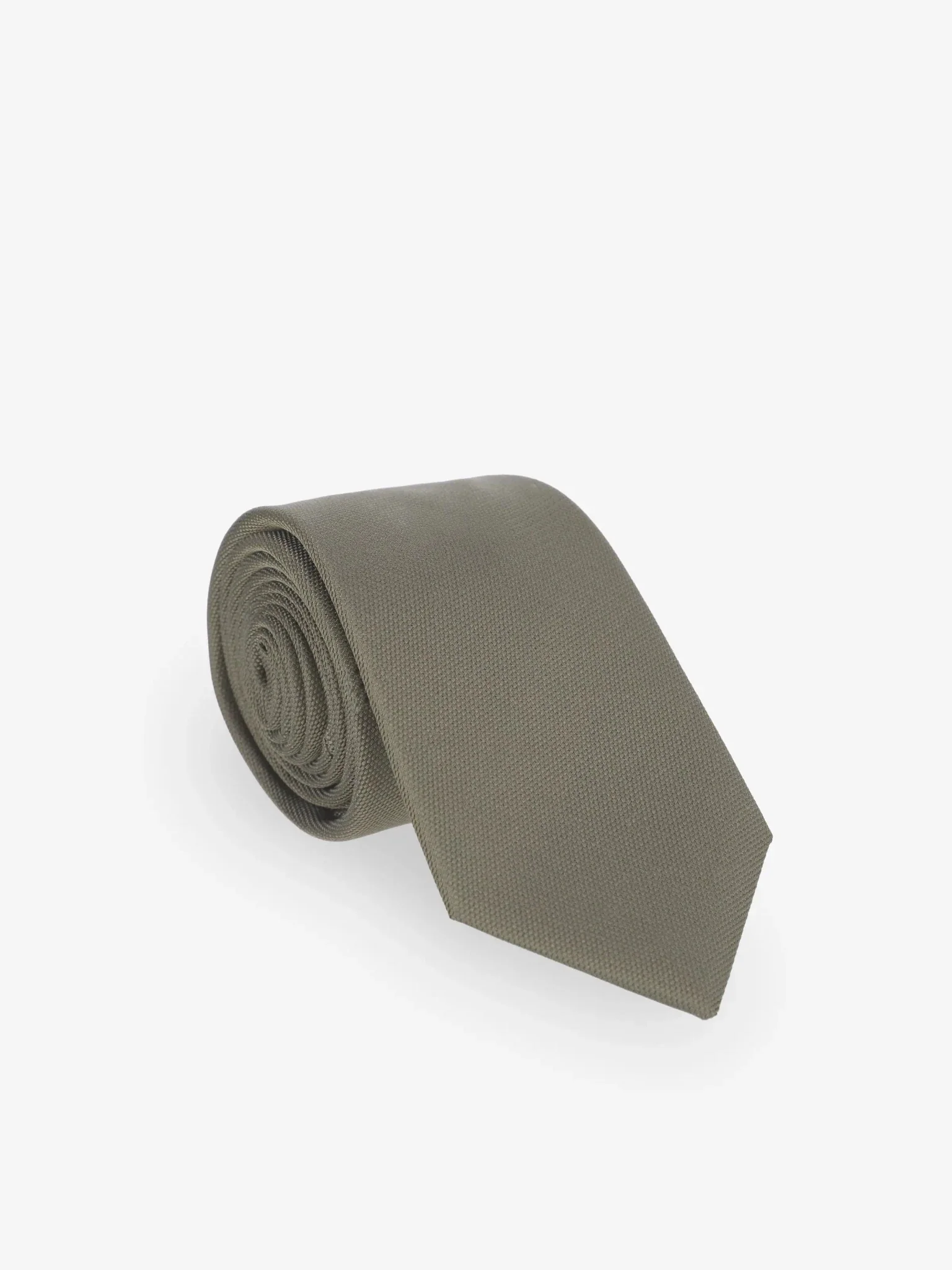 Cravate unie taupe - Image 2