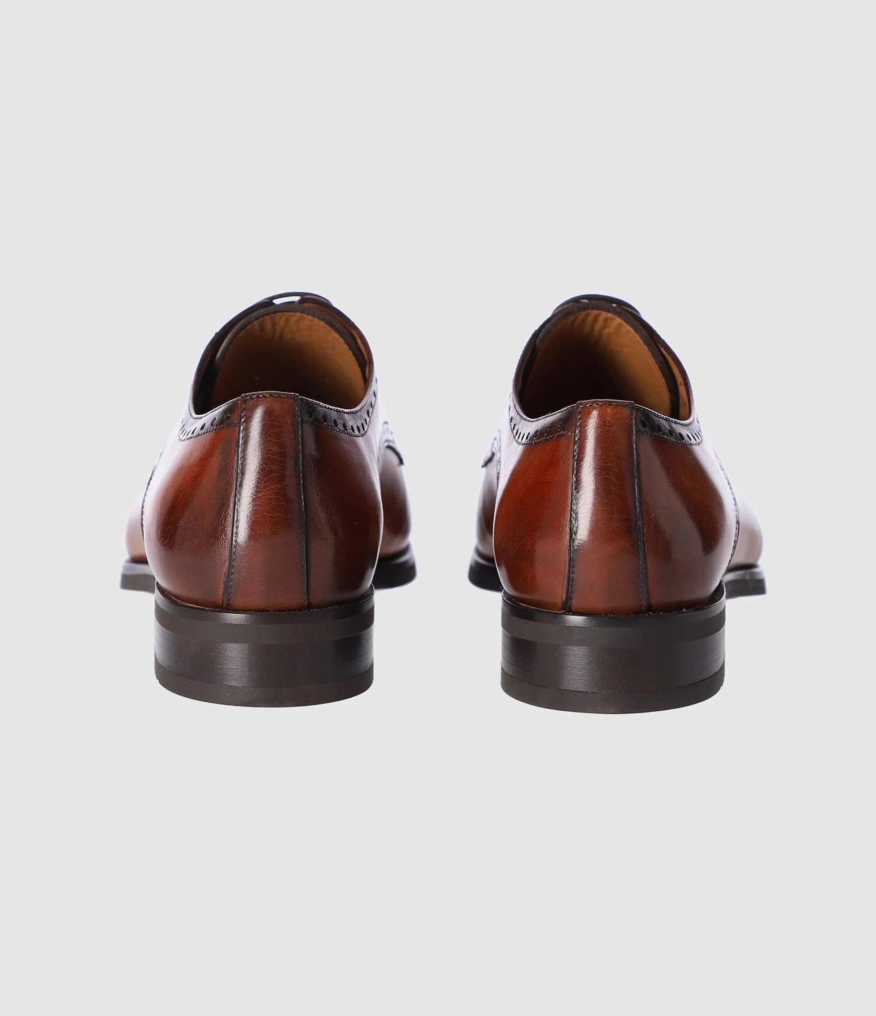 Derby couture en cuir marron clair OCTAVE - Image 5