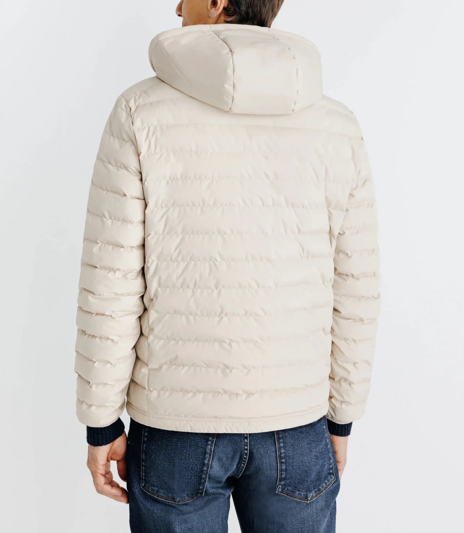 Doudoune avec capuche amovible beige - Image 4