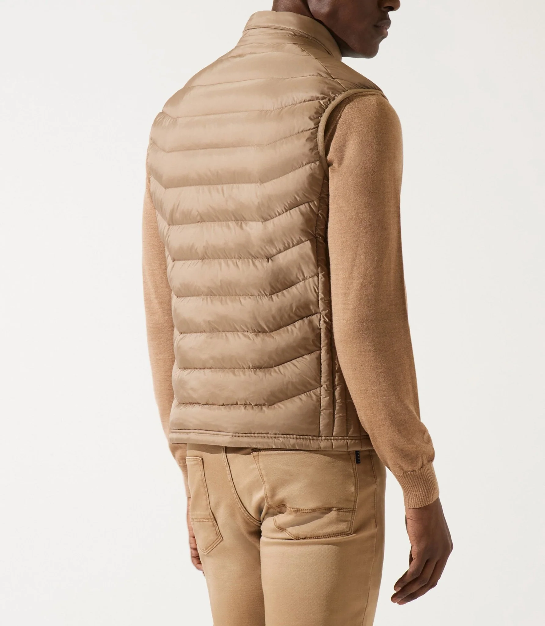 Doudoune sans manches à col montant beige MIDORI - Image 6