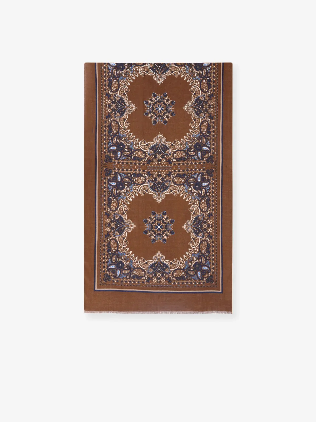 Écharpe à motif floral camel