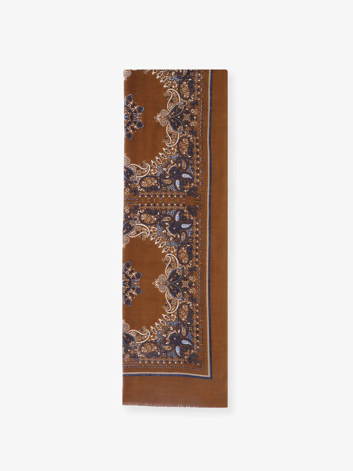 Écharpe à motif floral camel - Image 2