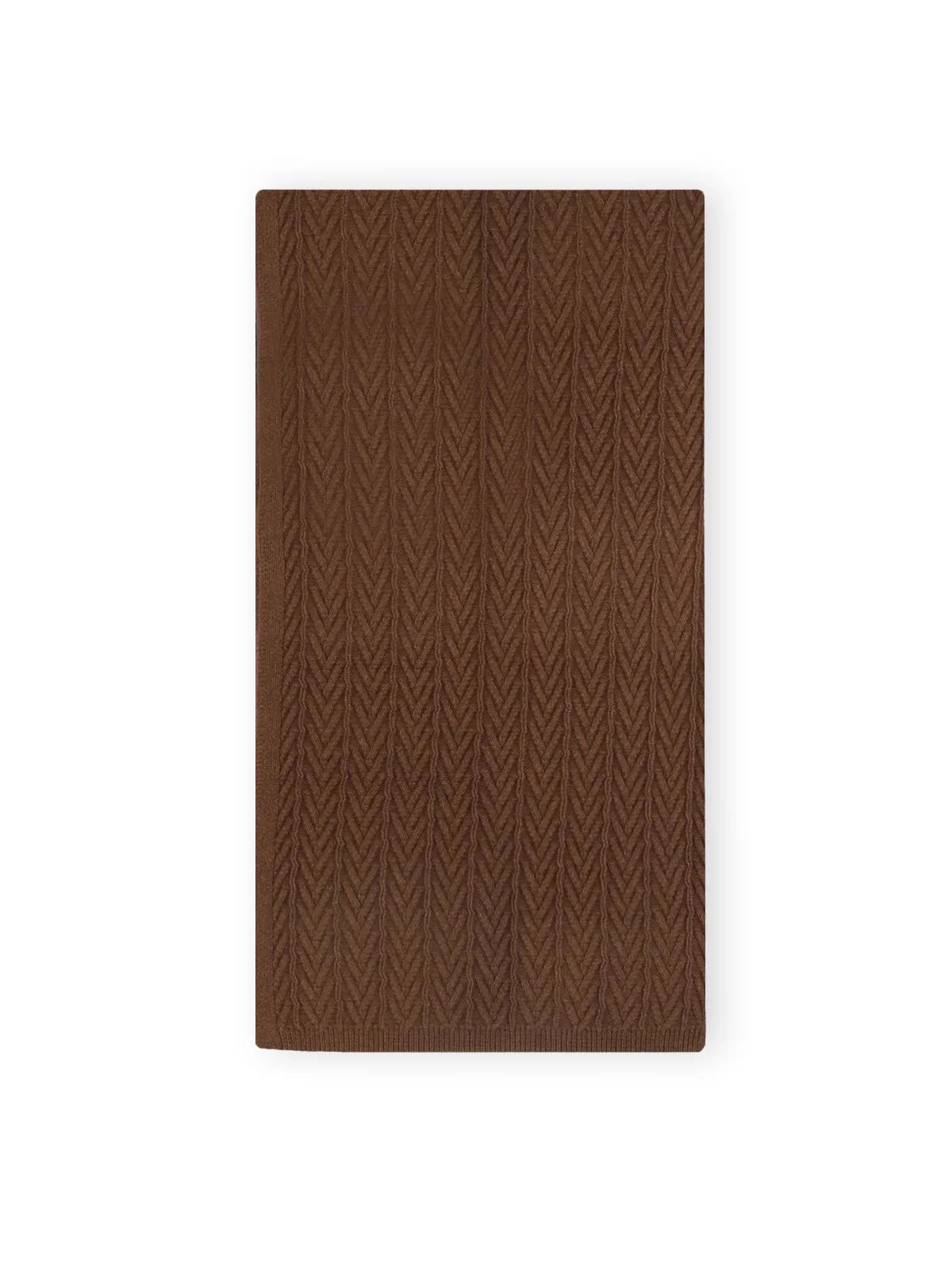 Écharpe en maille unie marron