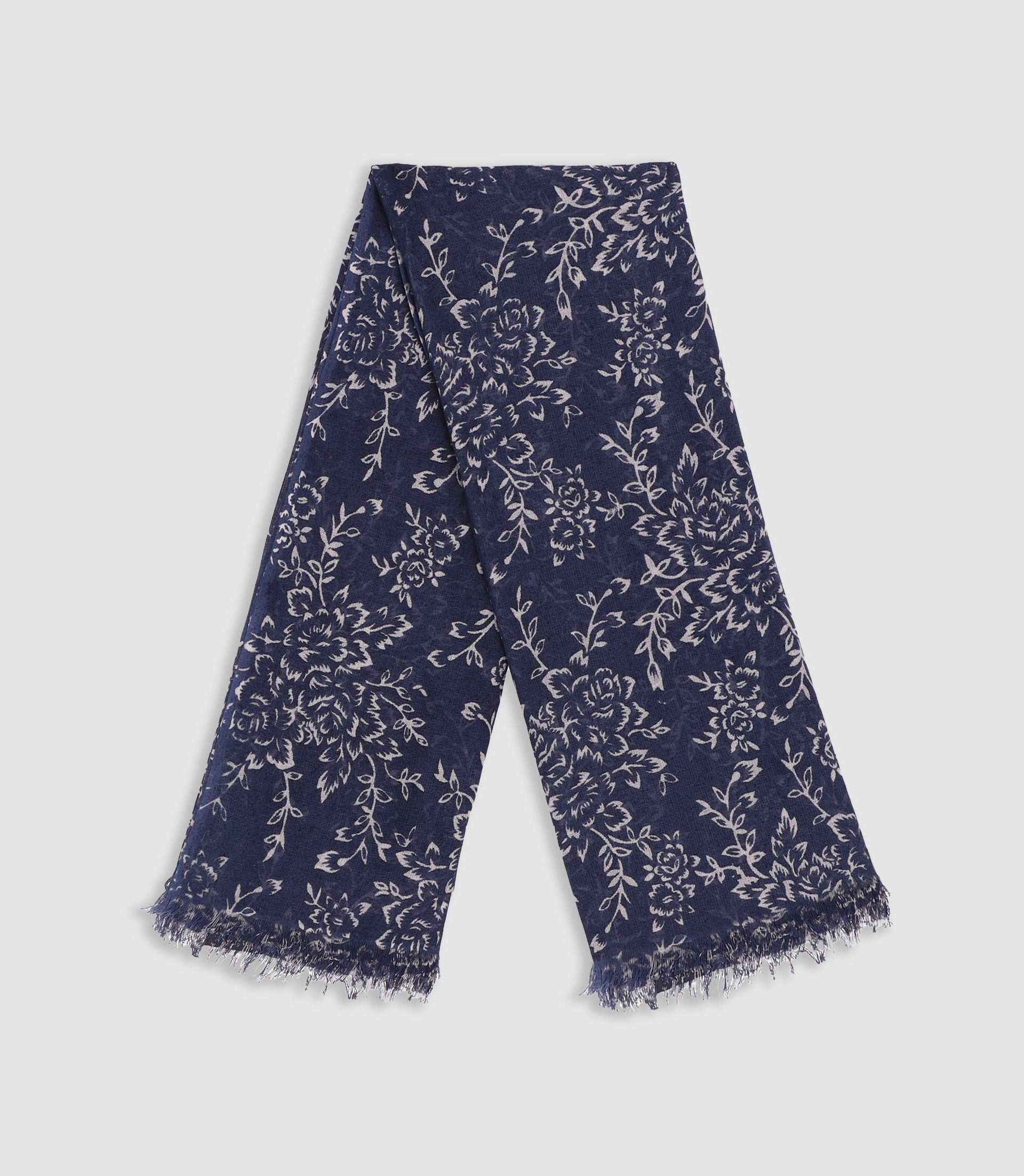 Écharpe à motif floral marine XARI - Image 3