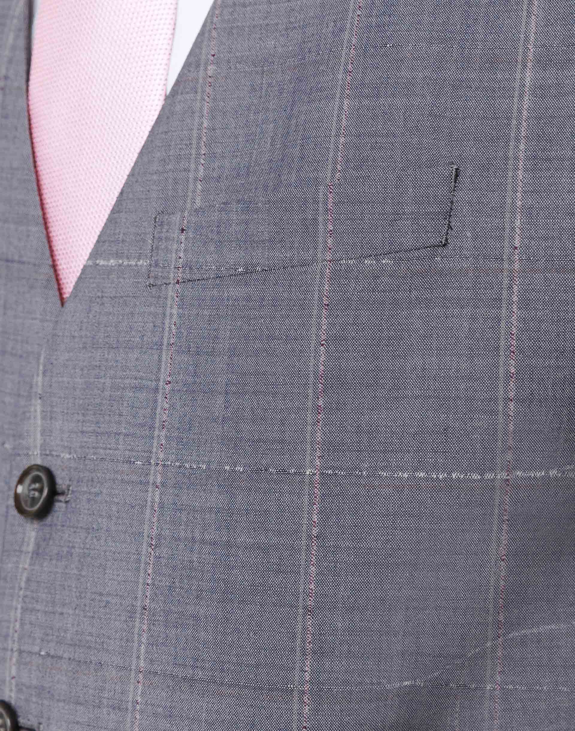 Gilet ville carreaux-fenêtre gris - Image 2
