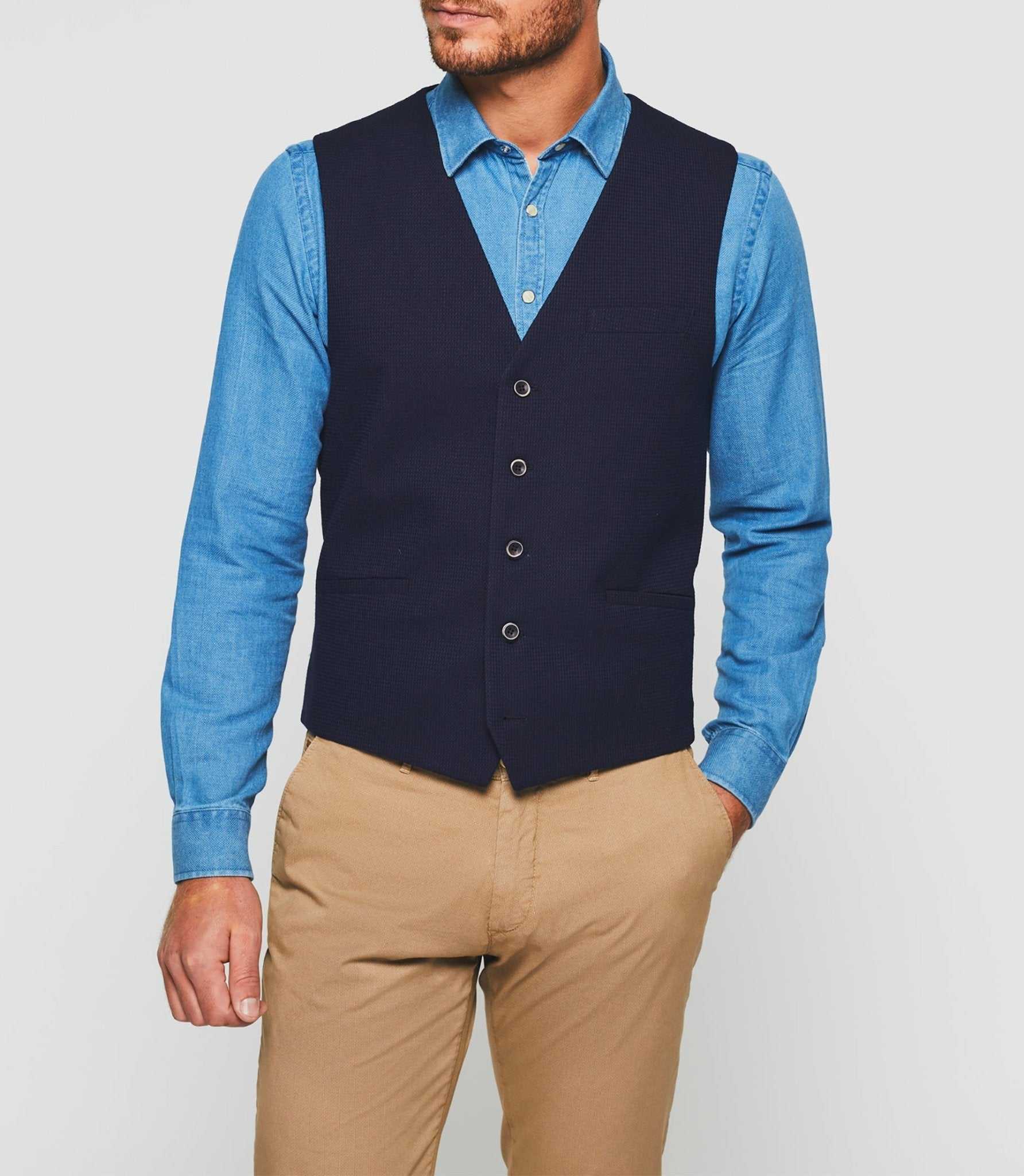 Gilet casual marine "Jimage" - Image 3