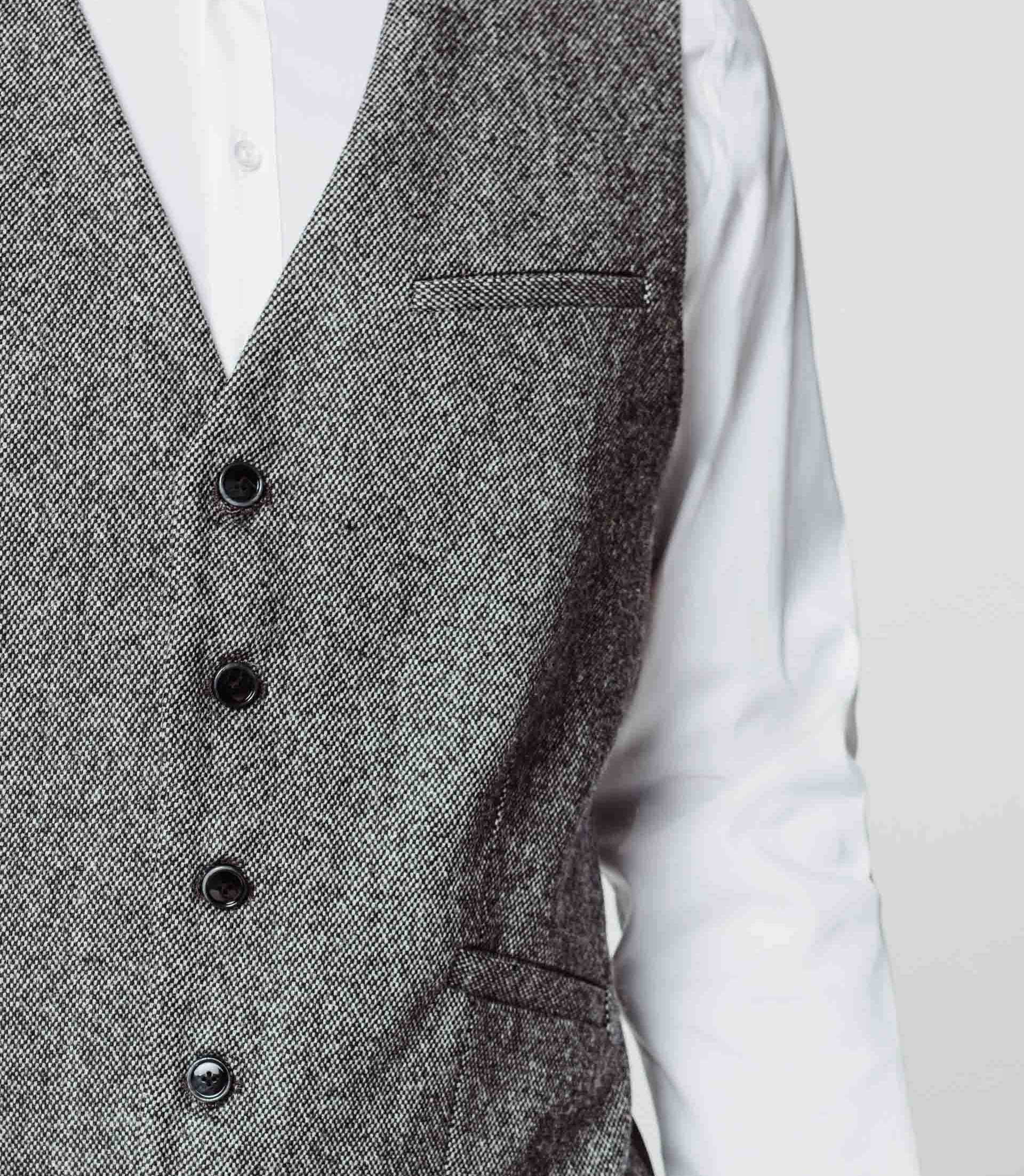 Gilet tweed gris - Image 2