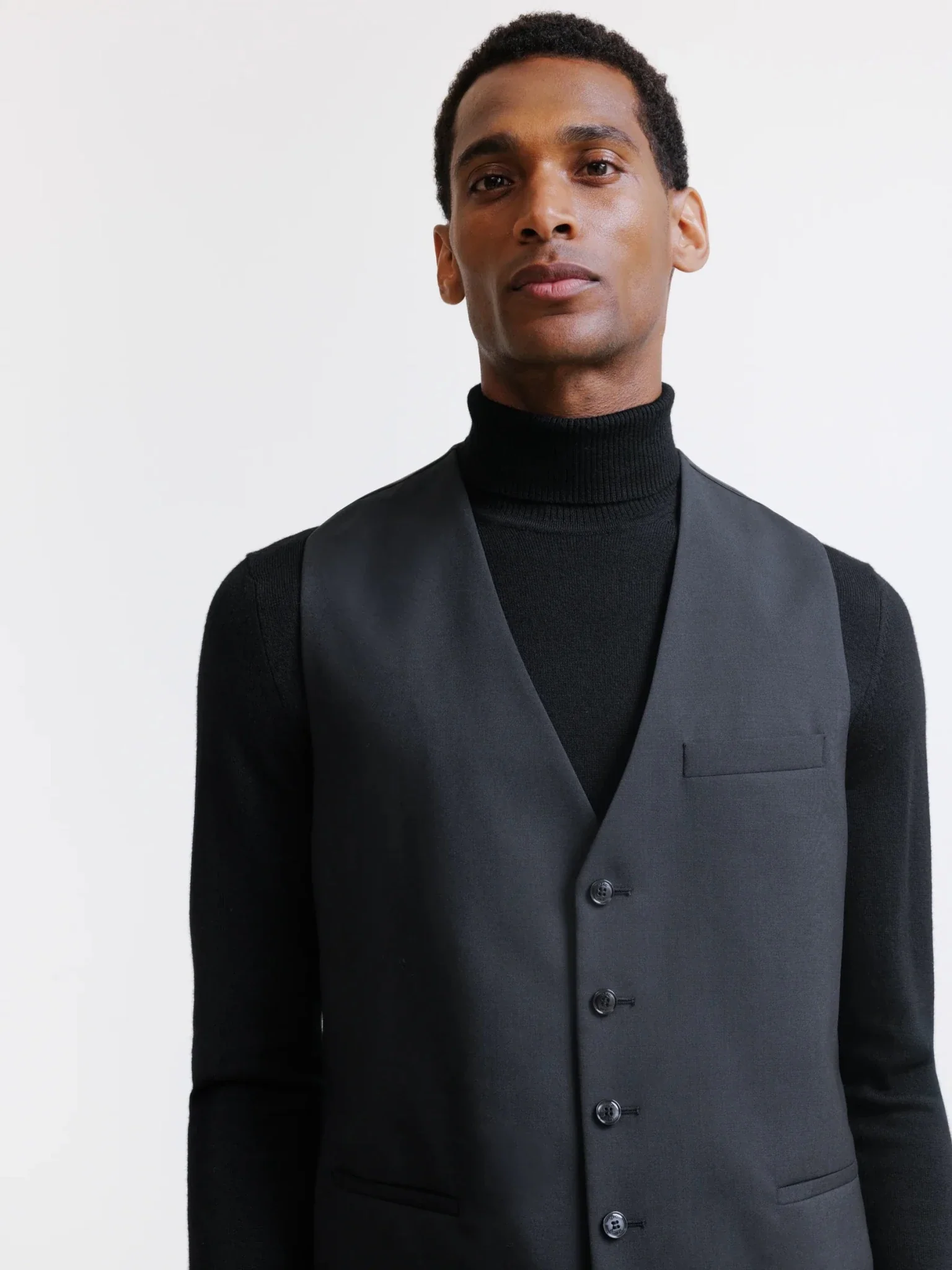Gilet ville 100% laine noir - Image 2