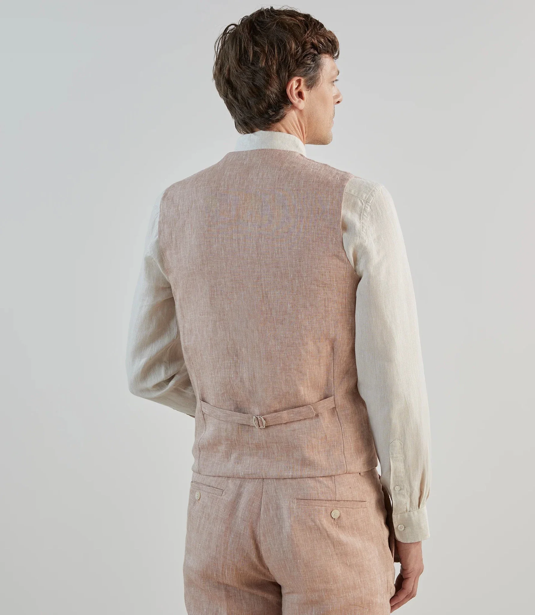 Gilet ville 100% lin orange - Image 3