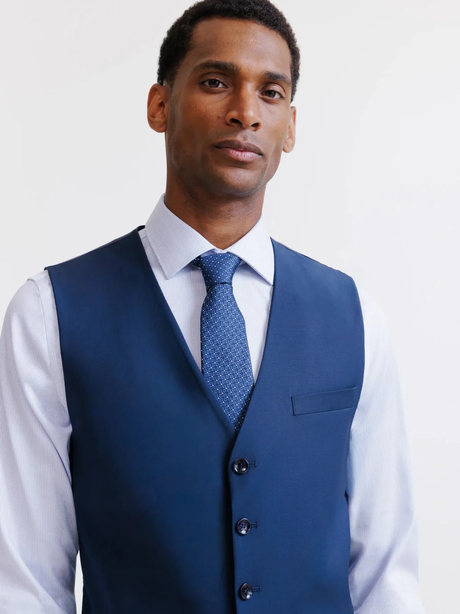 Gilet ville avec laine majoritaire bleu - Image 2
