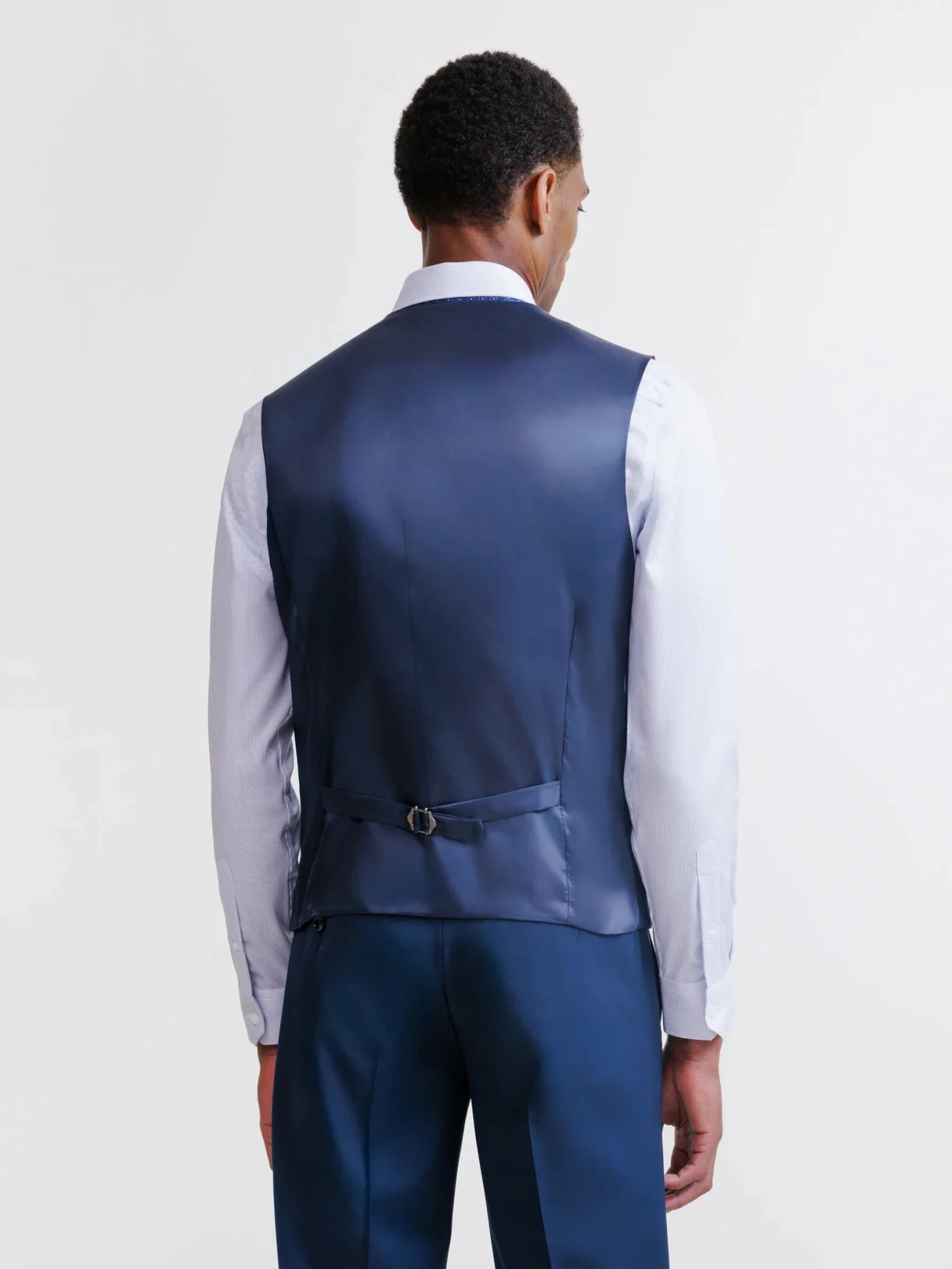 Gilet ville avec laine majoritaire bleu - Image 3