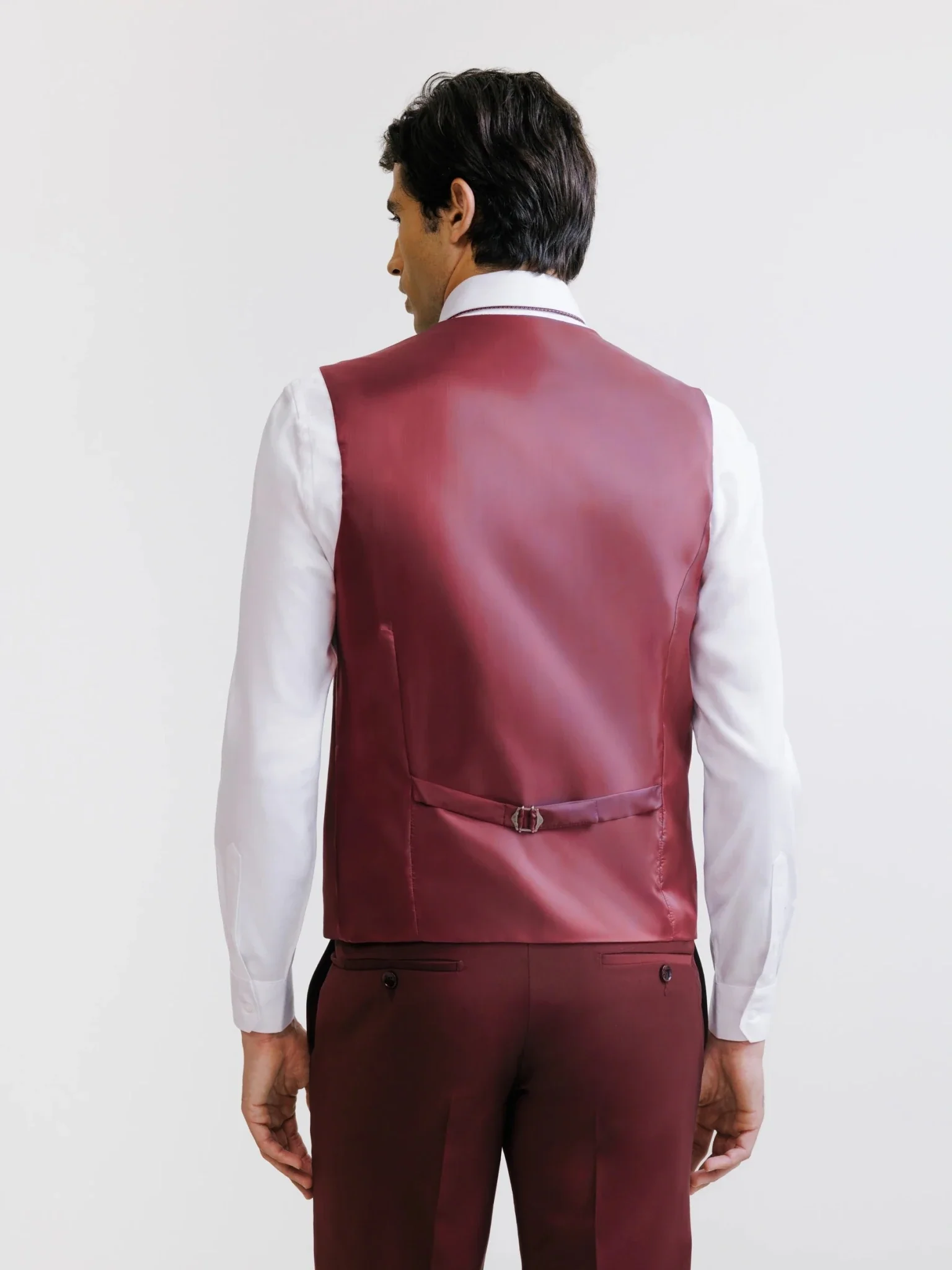 Gilet ville avec laine majoritaire prune - Image 3