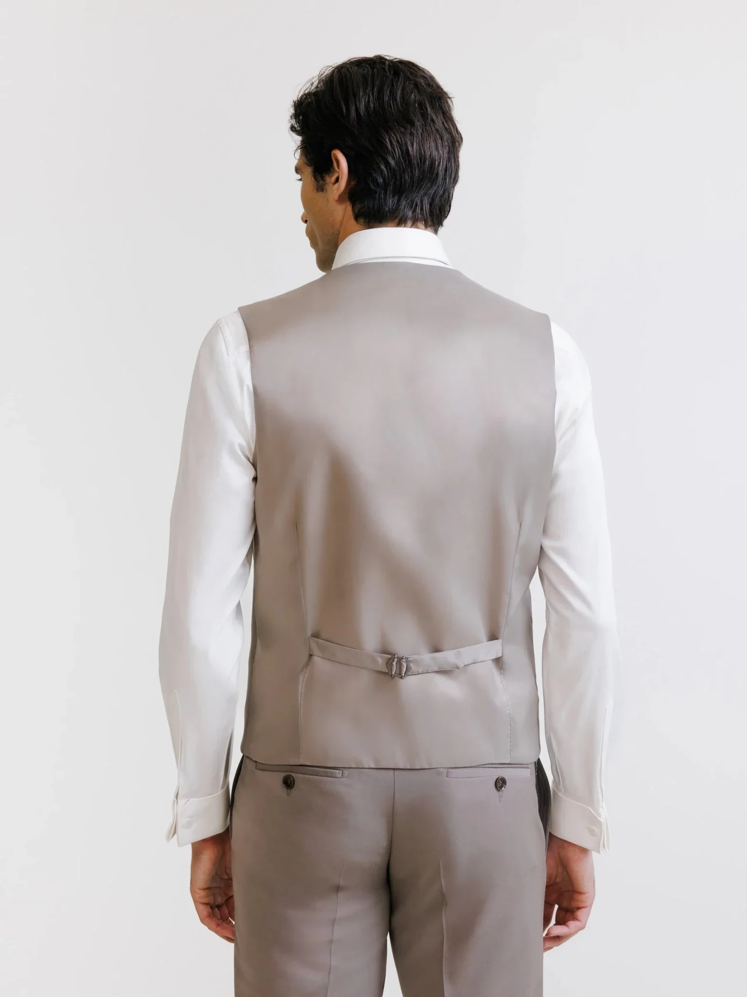 Gilet ville avec laine majoritaire taupe - Image 3