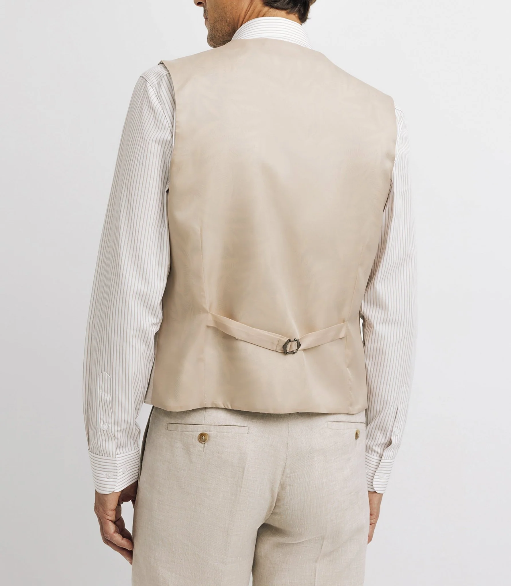 Gilet ville 100% lin beige - Image 3