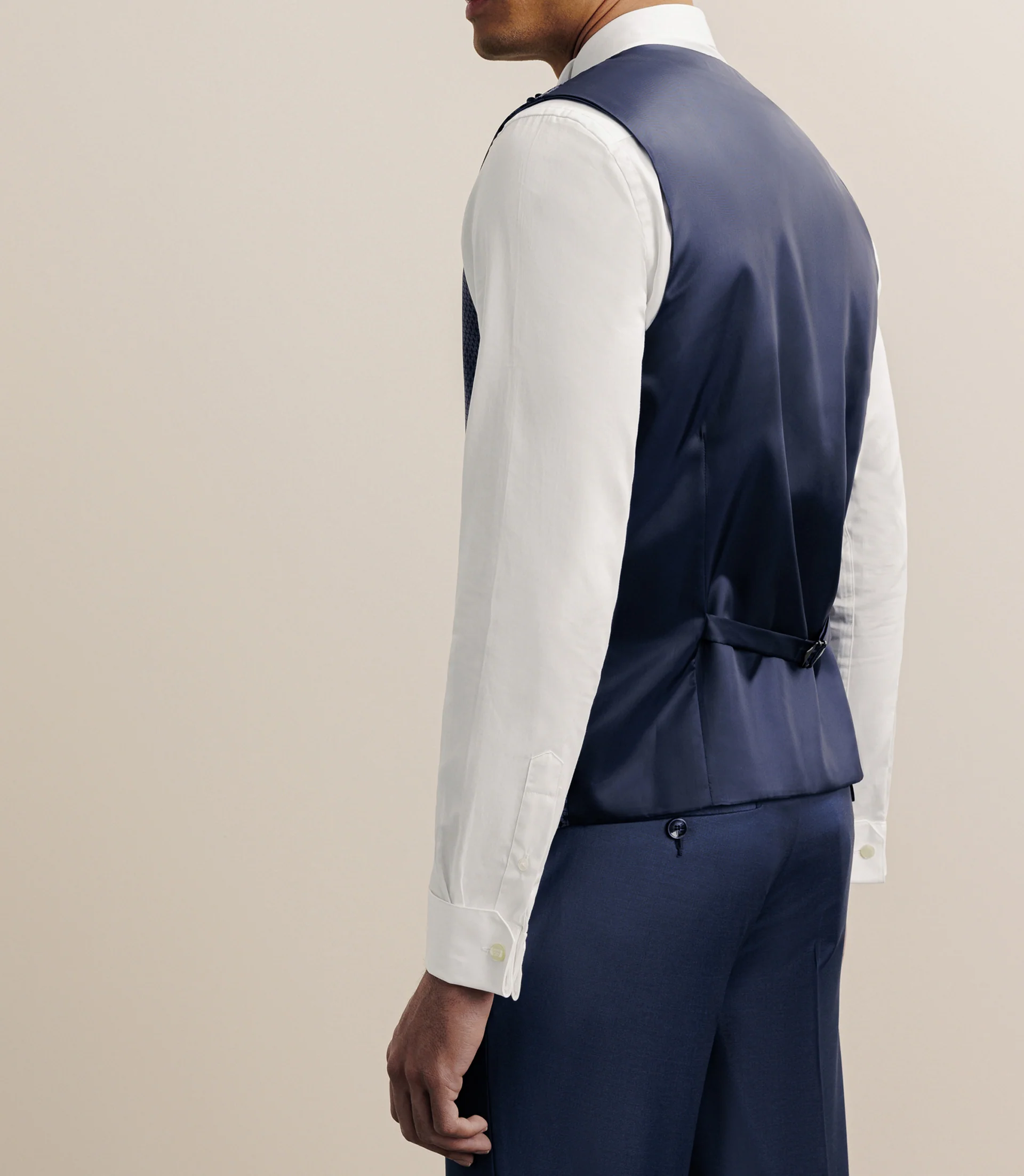 Gilet ville en laine majoritaire bleu - Image 3