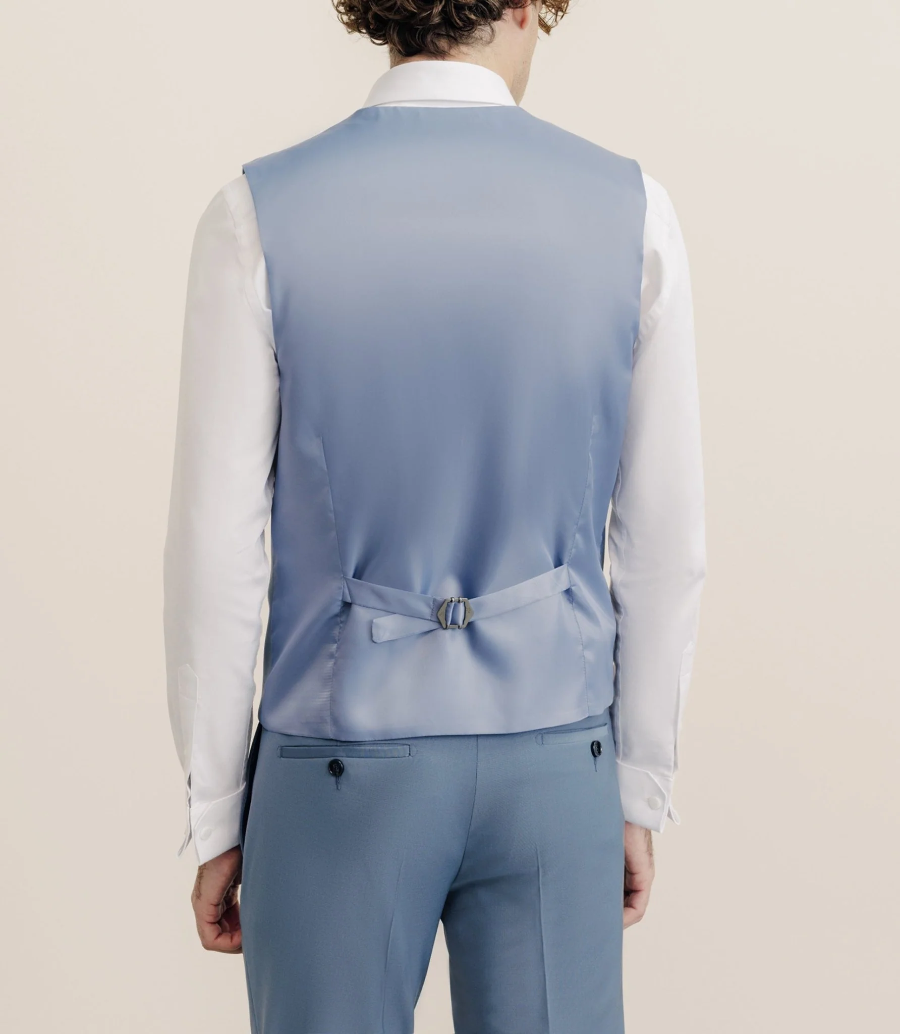 Gilet ville en laine majoritaire bleu ciel - Image 3