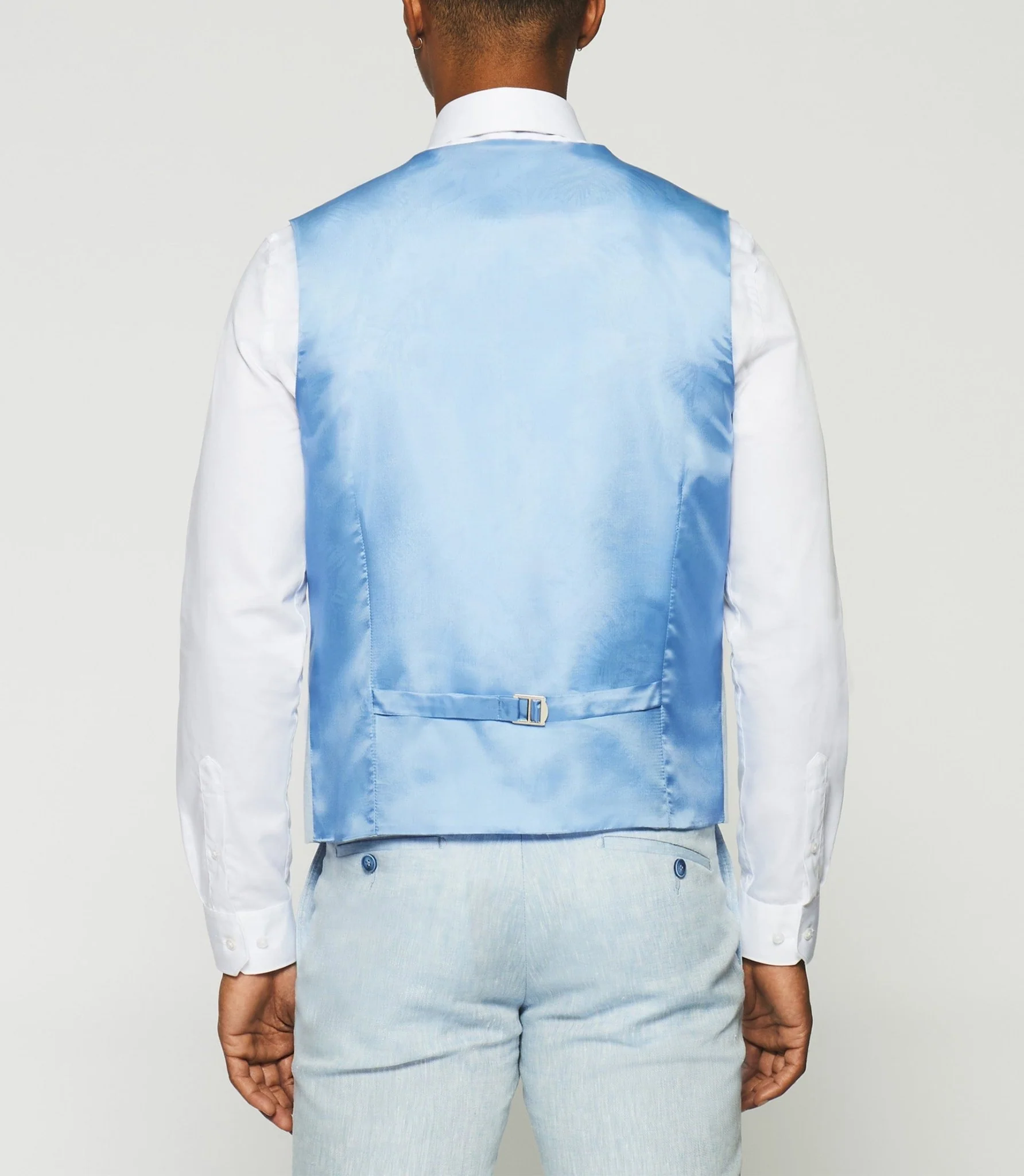 Gilet de costume en lin bleu ciel JCELESTE - Image 3