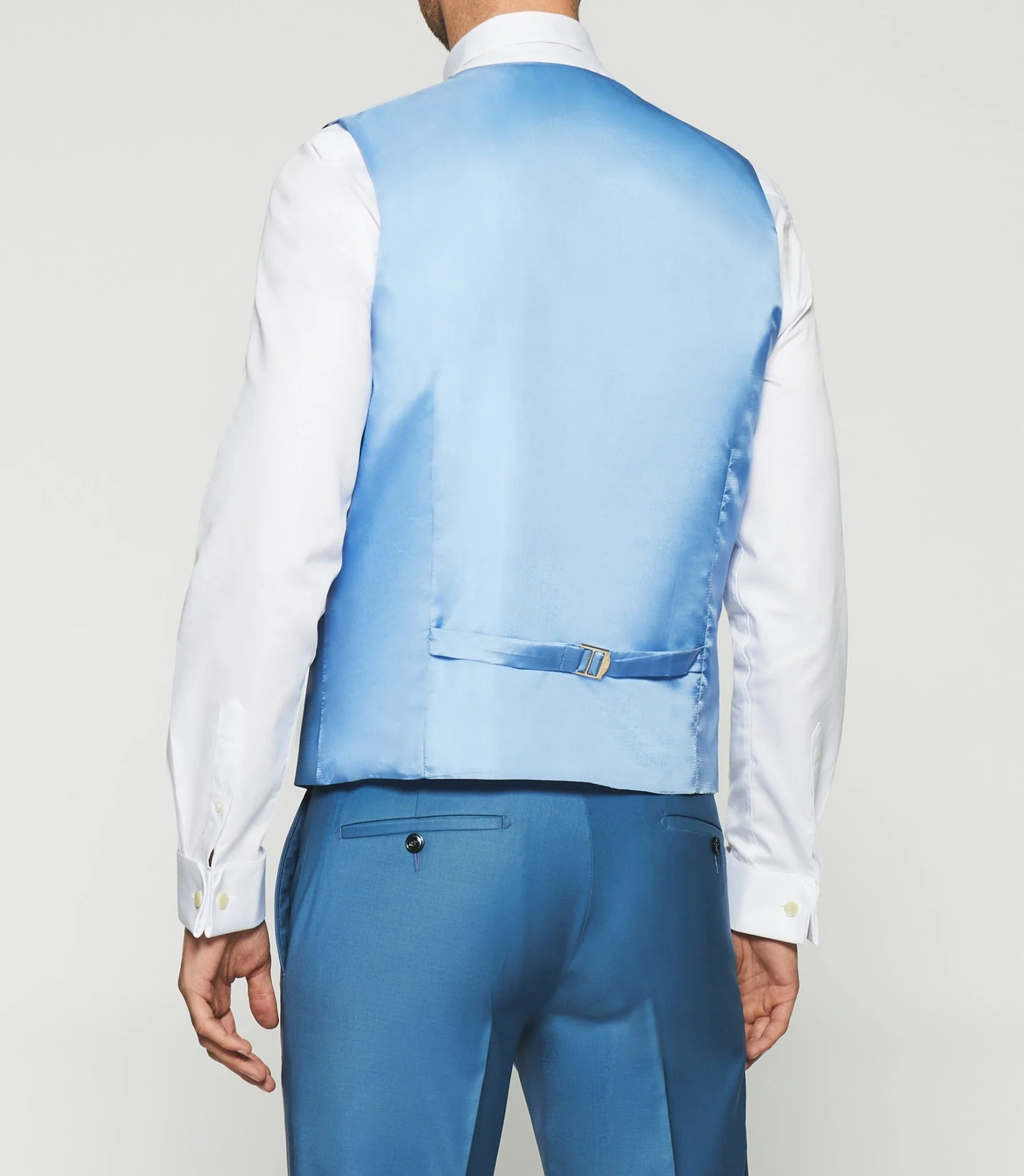 Gilet de costume en laine bleu clair JFAVORI - Image 3