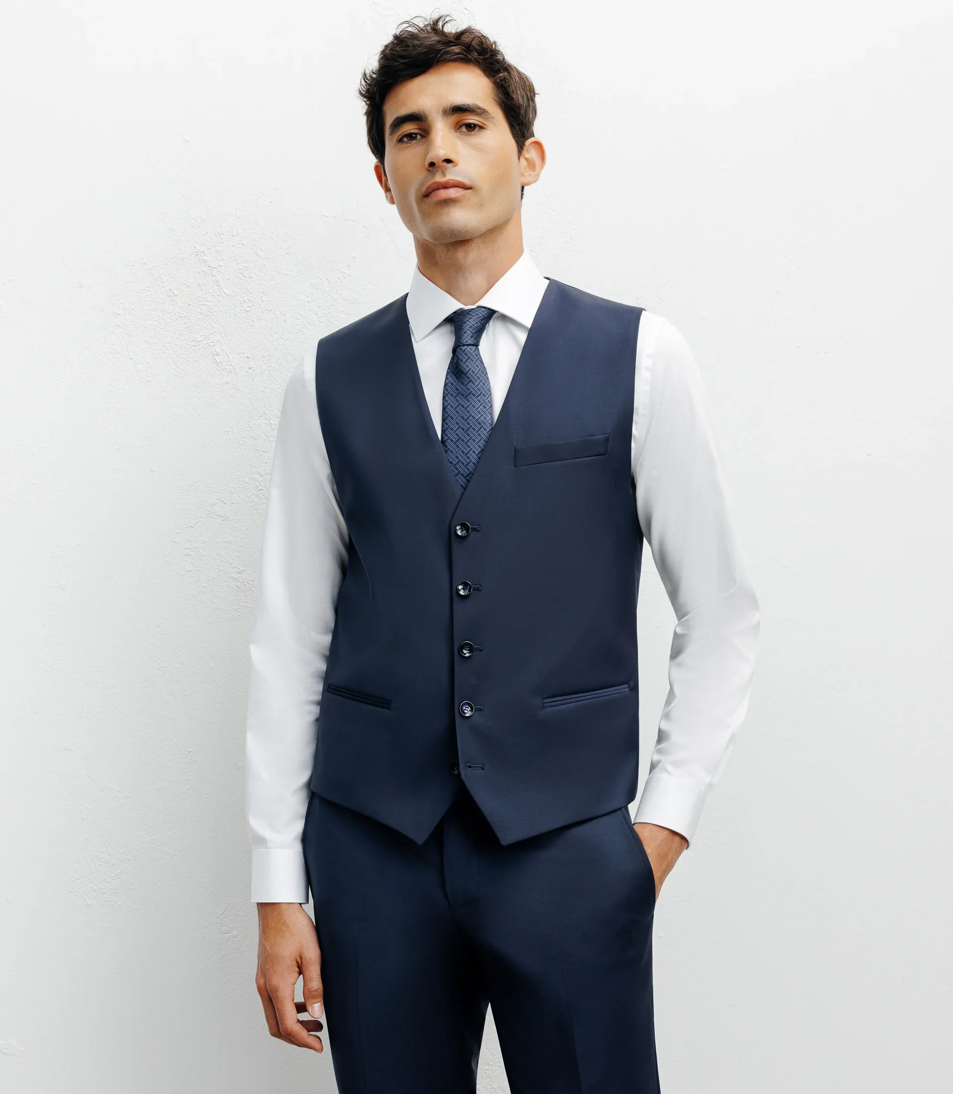 Gilet ville aspect brillant bleu
