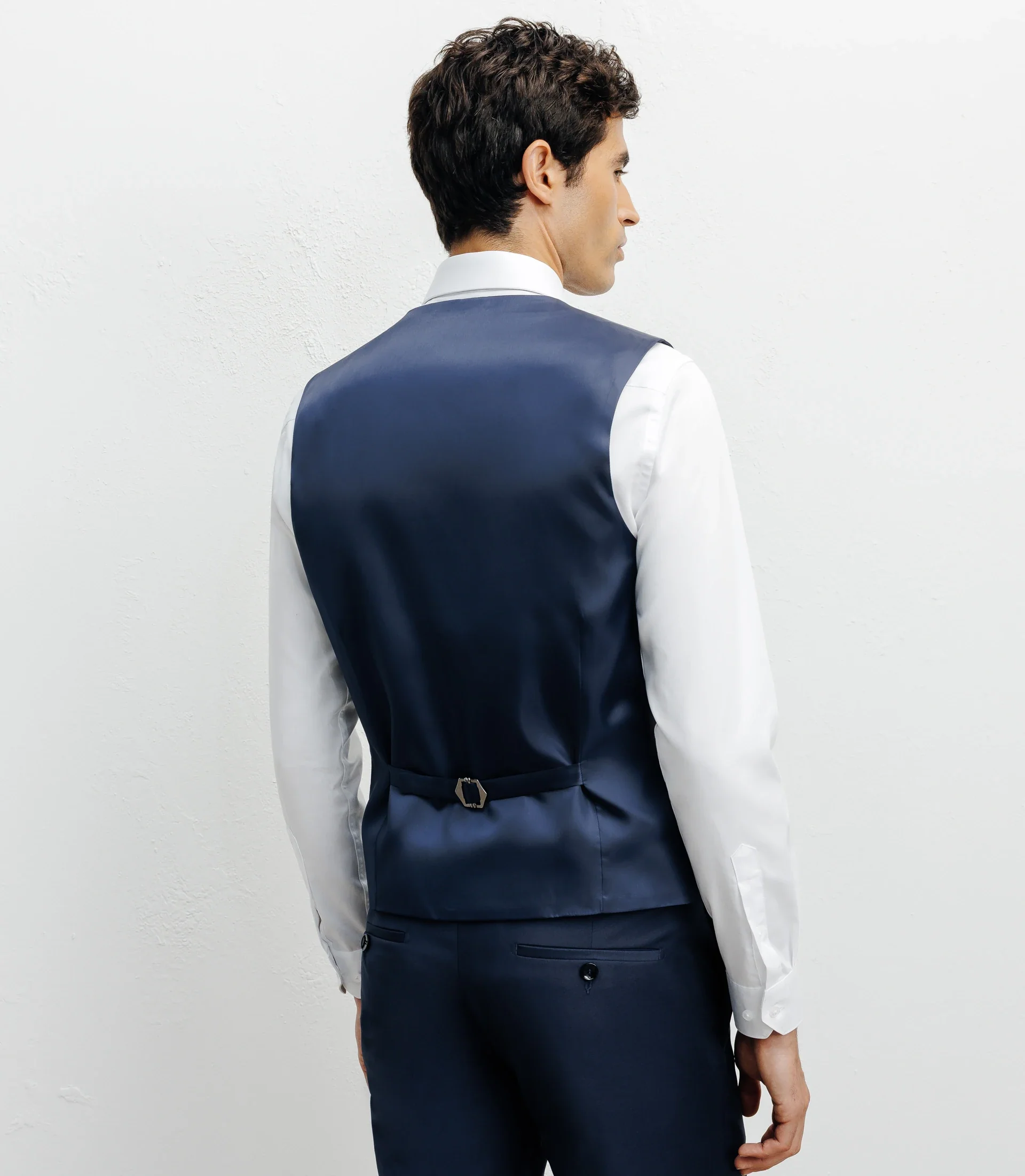 Gilet ville aspect brillant bleu - Image 3