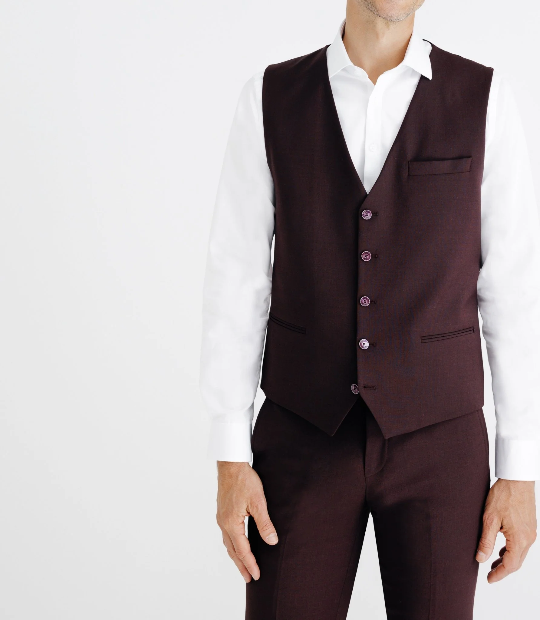 Gilet ville aspect brillant bordeaux
