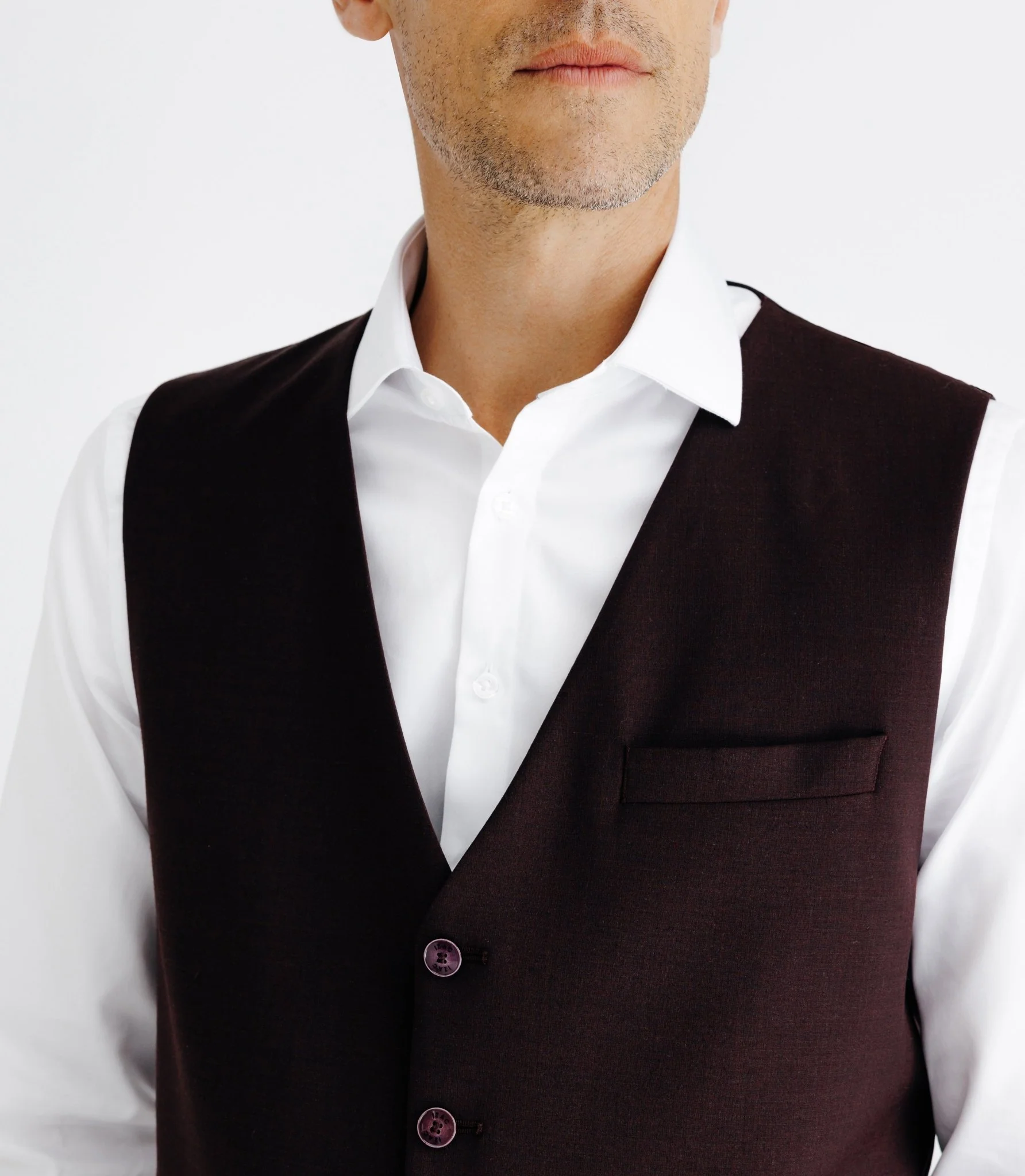 Gilet ville aspect brillant bordeaux - Image 2