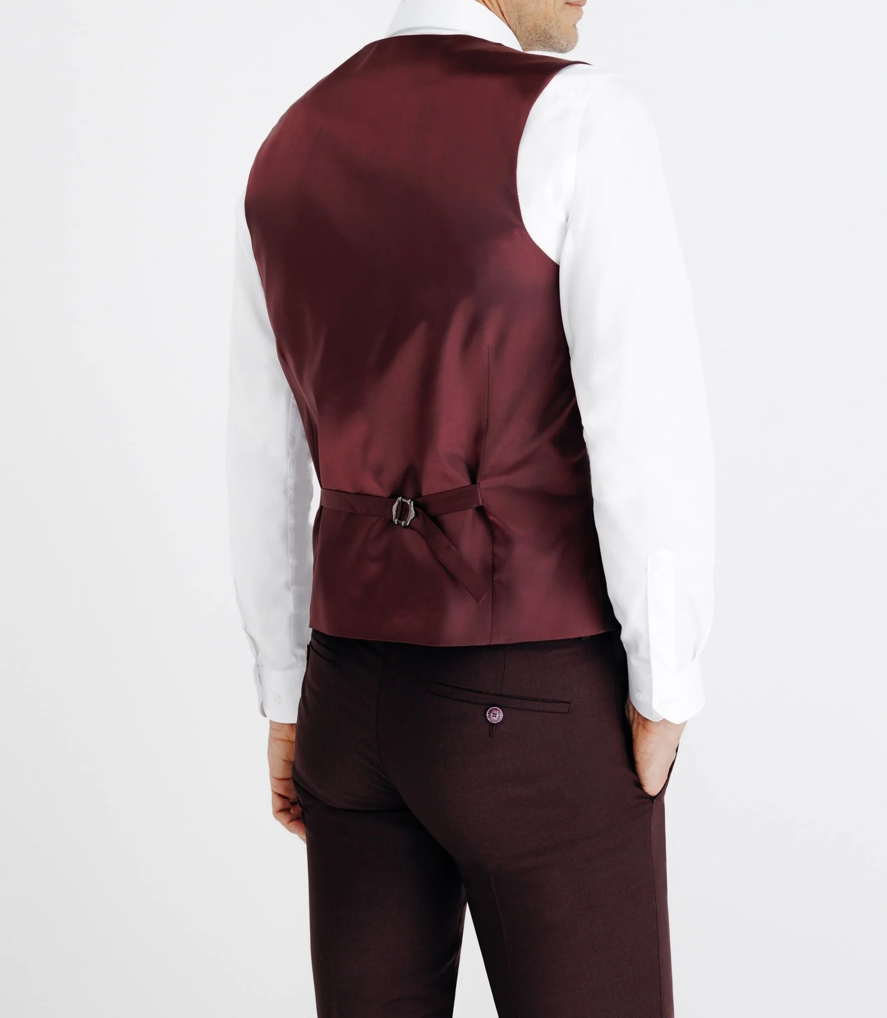 Gilet ville aspect brillant bordeaux - Image 3