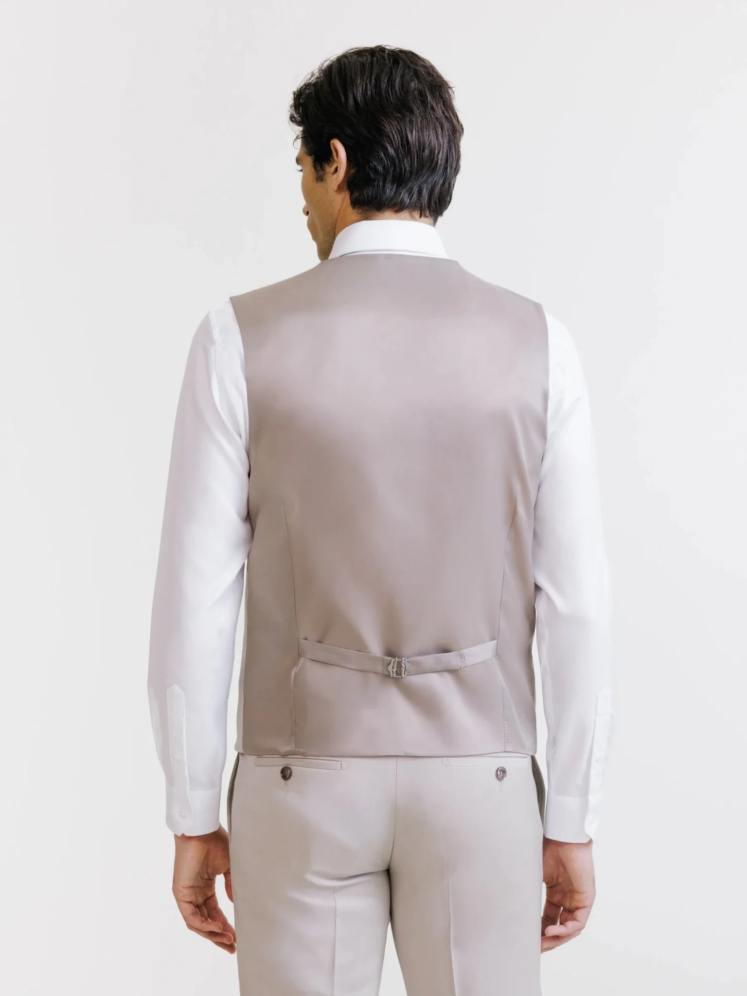 Gilet ville en laine majoritaire beige - Image 3