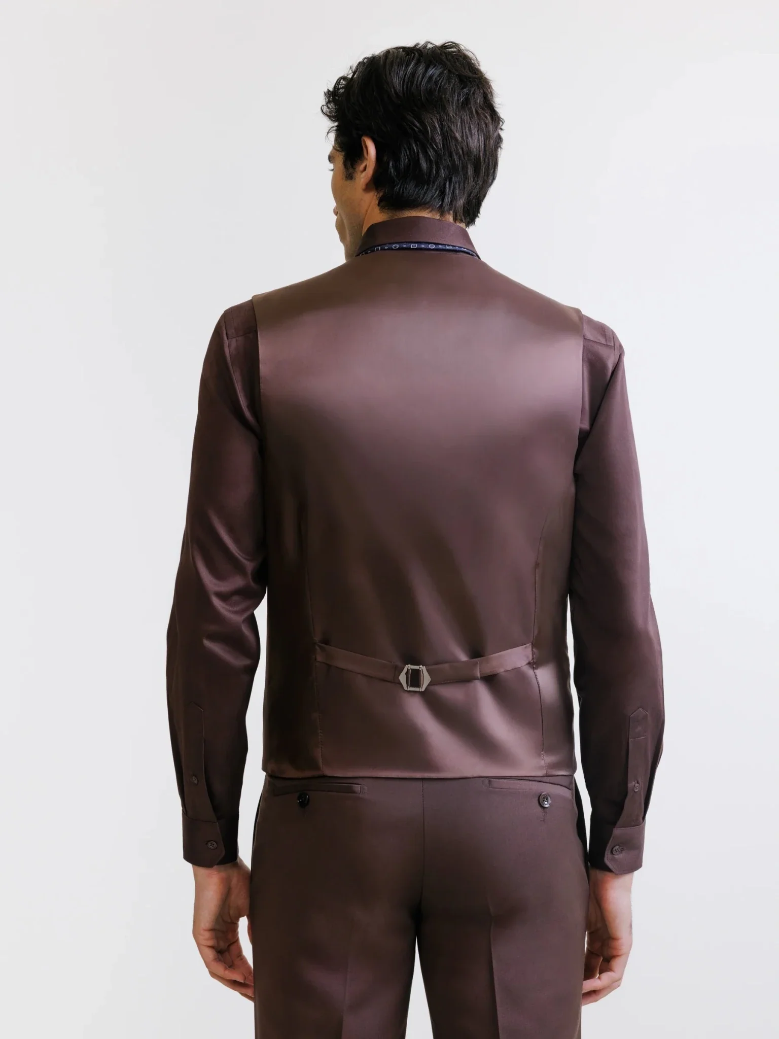 Gilet ville en laine majoritaire marron - Image 3