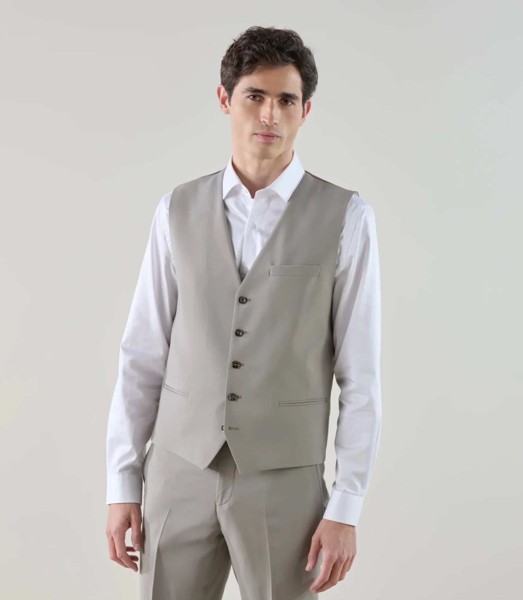 Gilet ville en laine majoritaire taupe