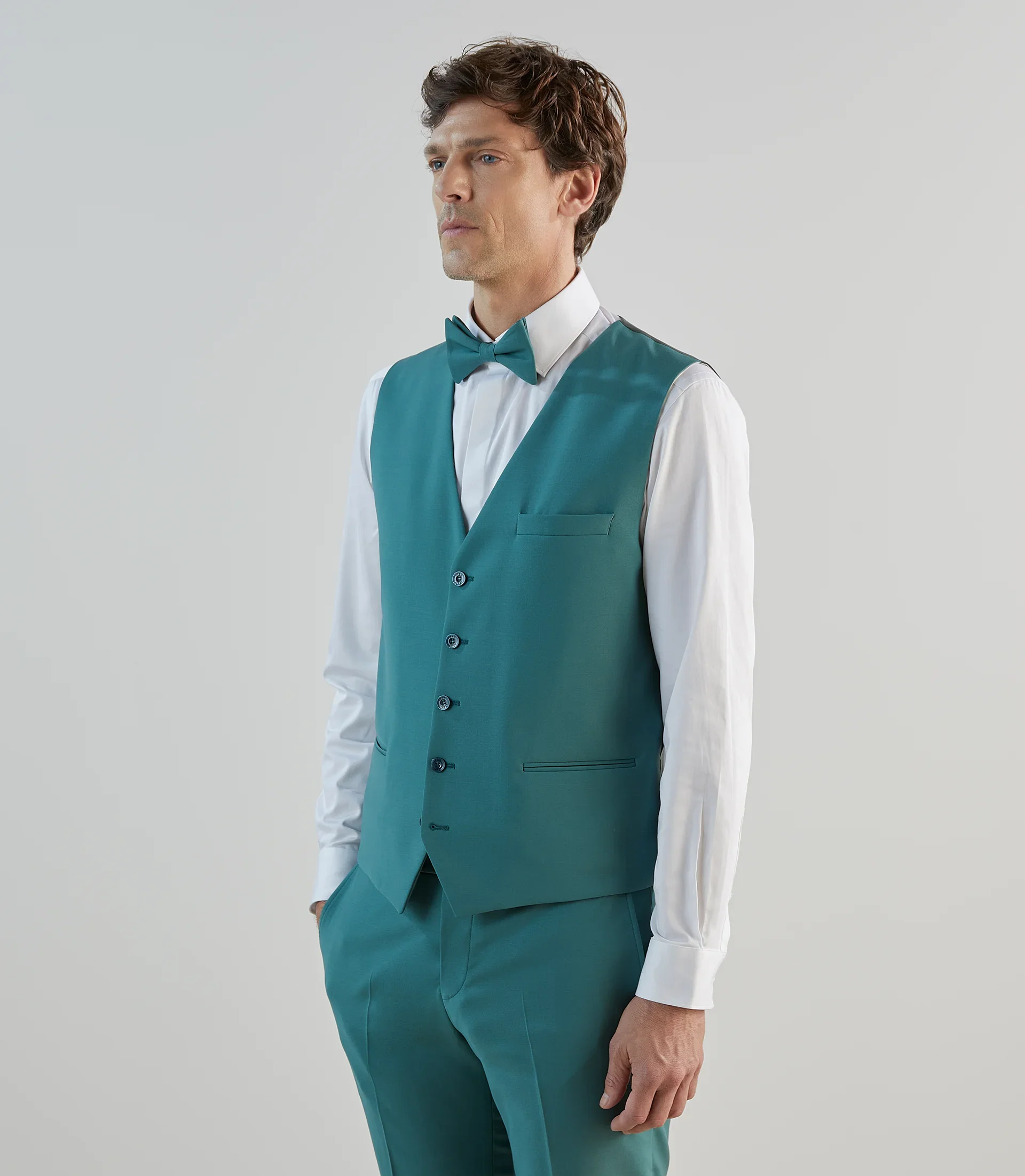 Gilet ville en laine majoritaire vert