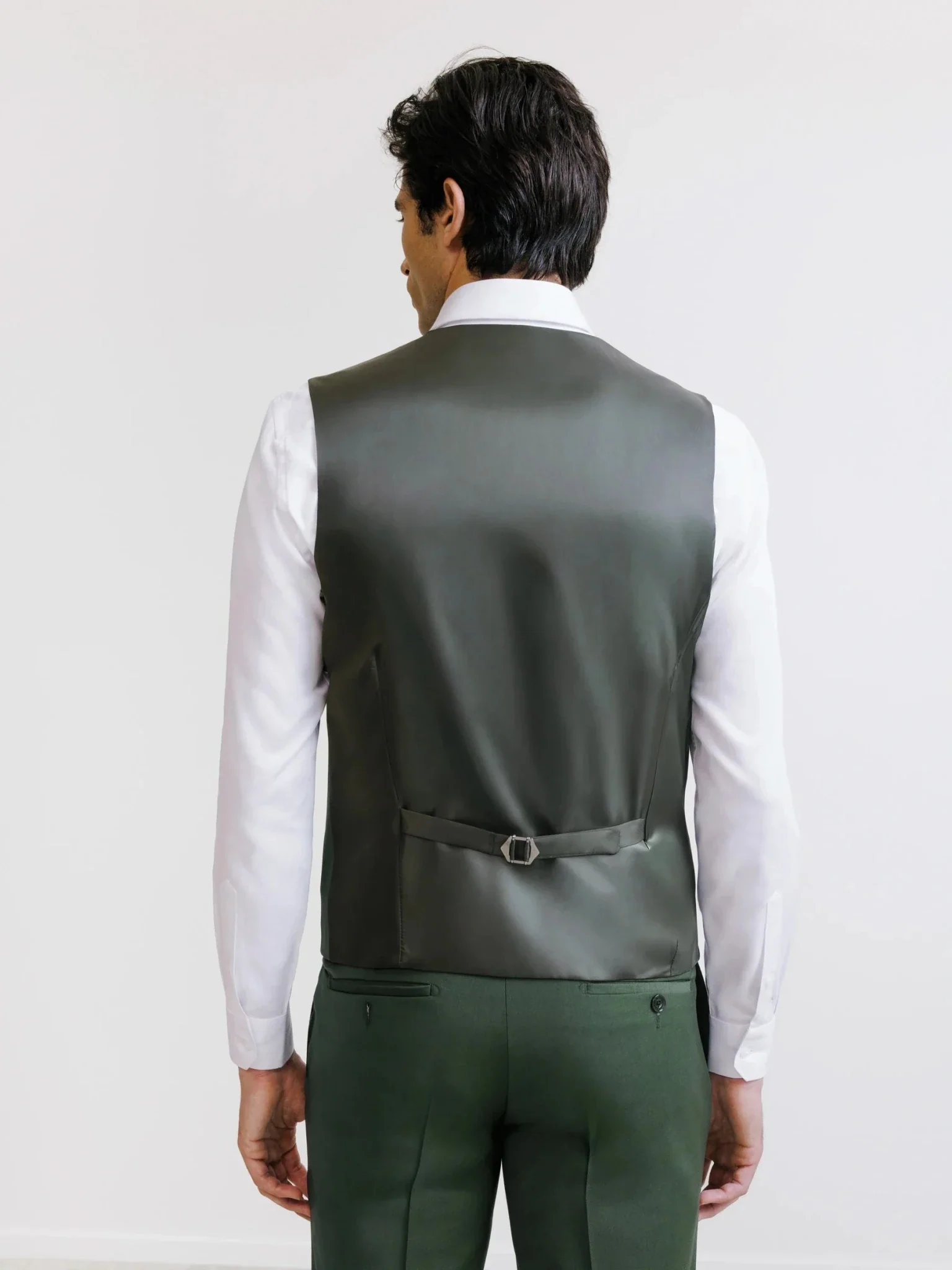 Gilet ville en laine majoritaire vert foncé - Image 3